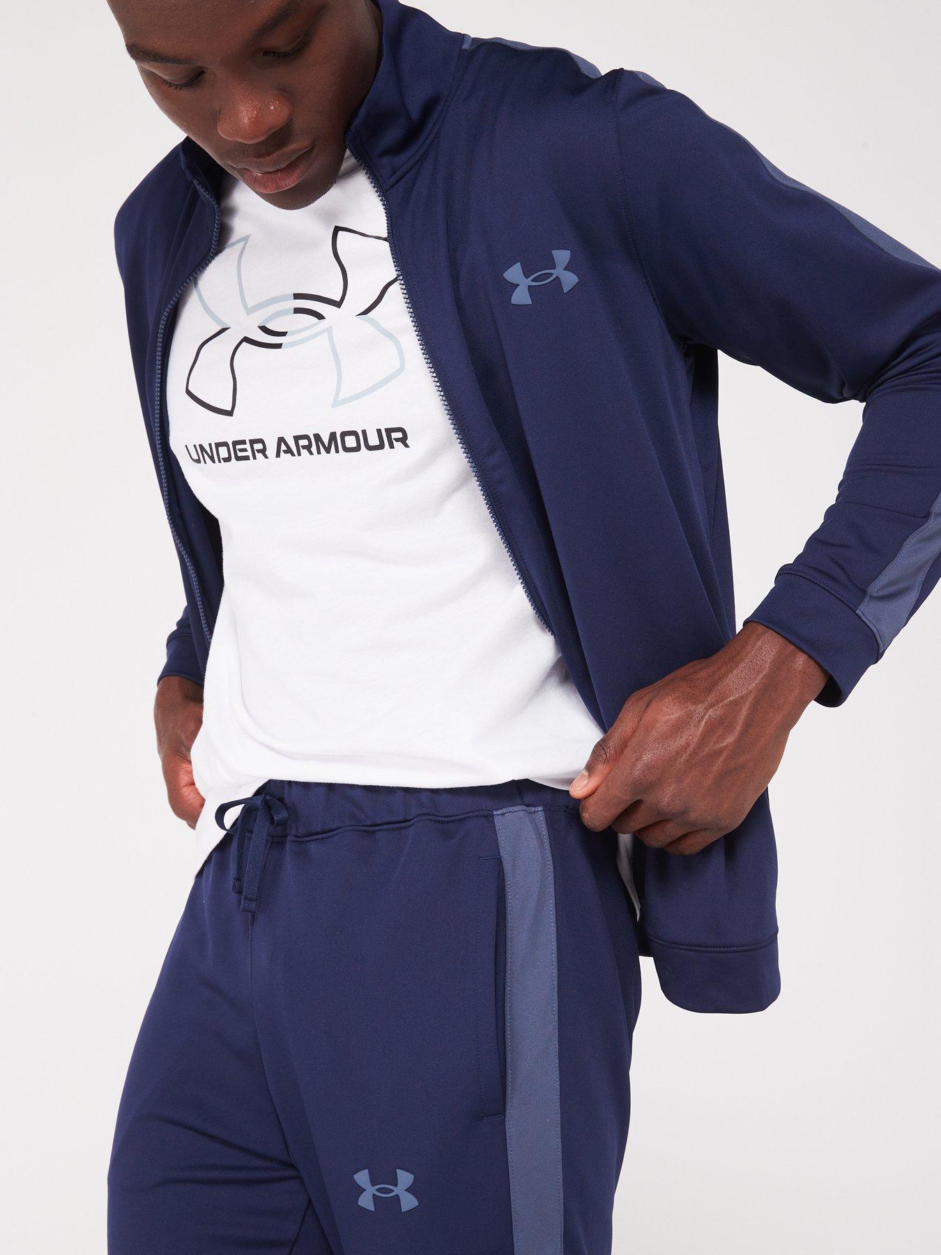 UNDER ARMOUR Men's Training Knit Tracksuit - Navy/Grey | Very.co.uk