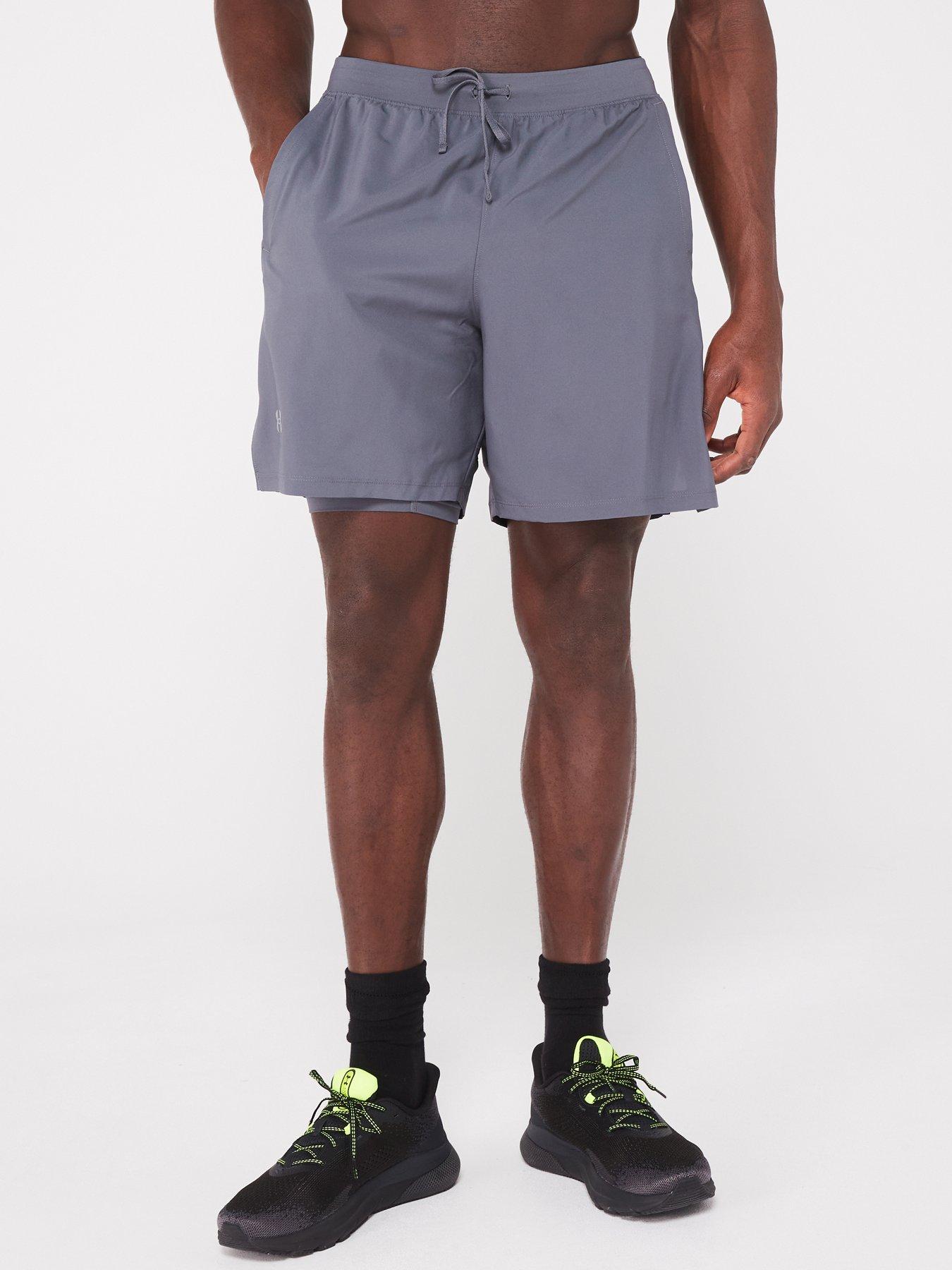undefined Mens Running Launch 7inch 2in1 Shorts - Grey