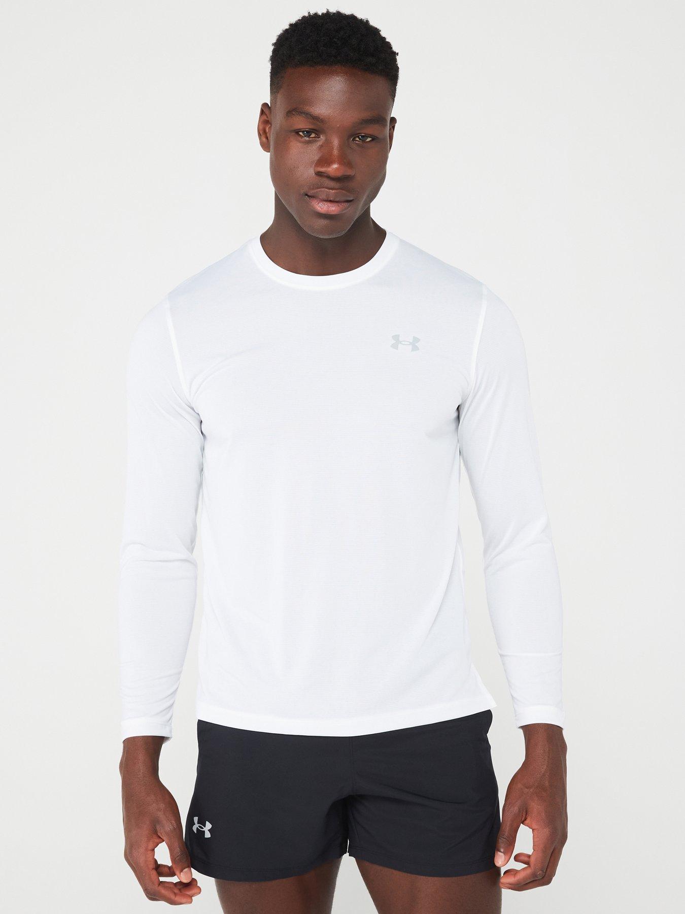 UNDER ARMOUR Mens Running Streaker Long Sleeve Top White Very