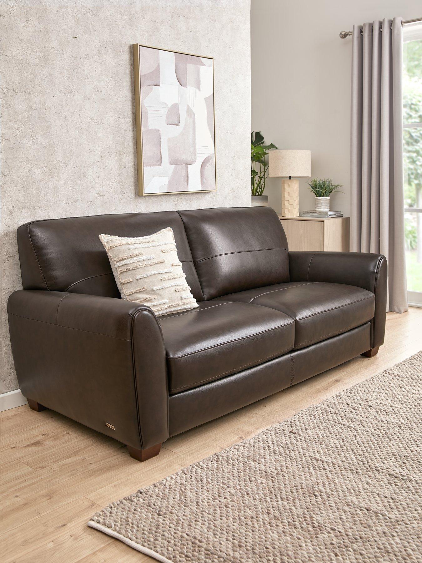 Product photograph of Very Home New Molina 2 Seater Leather Faux Leather Sofa from very.co.uk