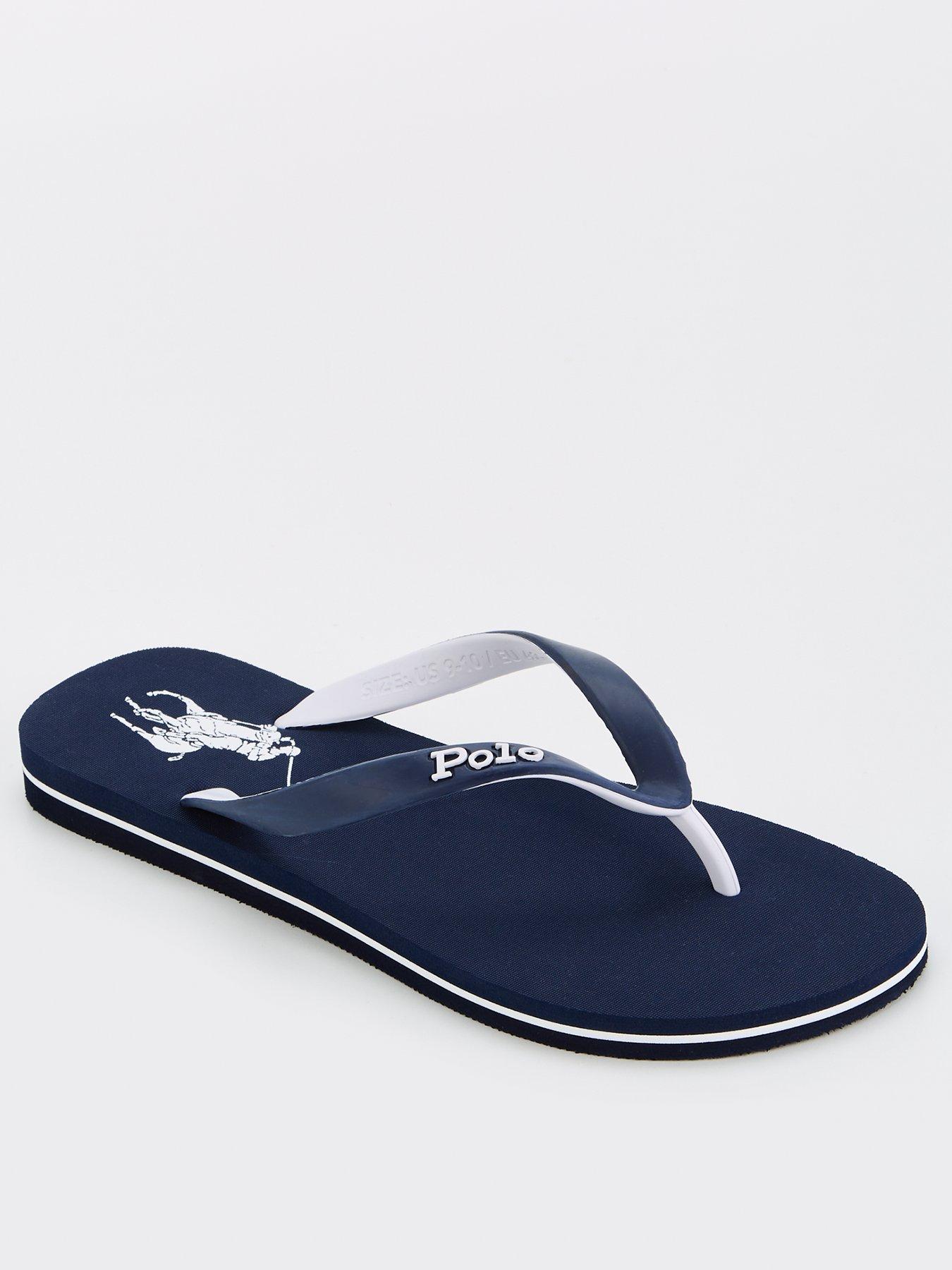 Polo Ralph Lauren: Bolt Flip Flops - Navy/White