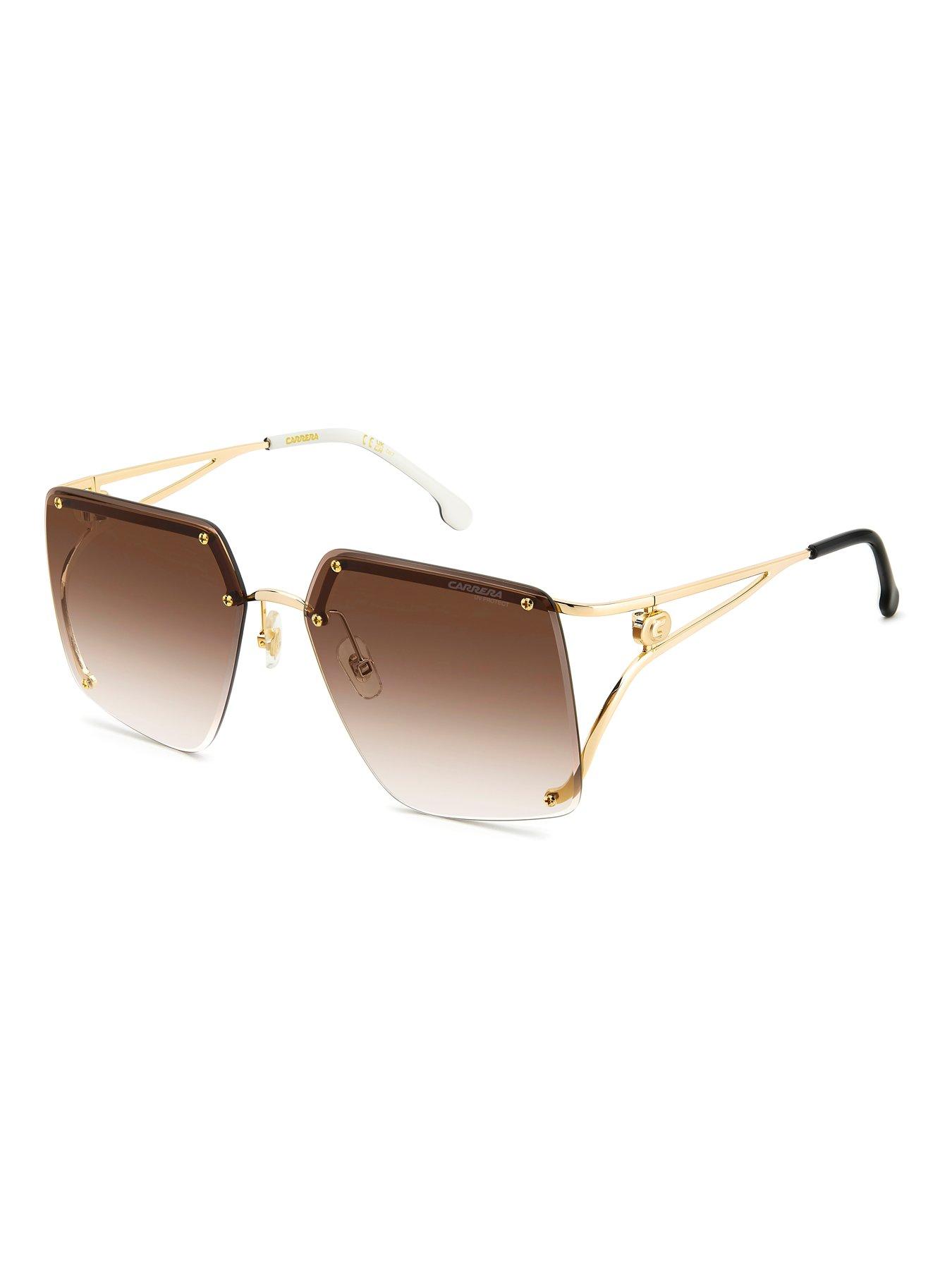 Square sunglasses with gold frame sales