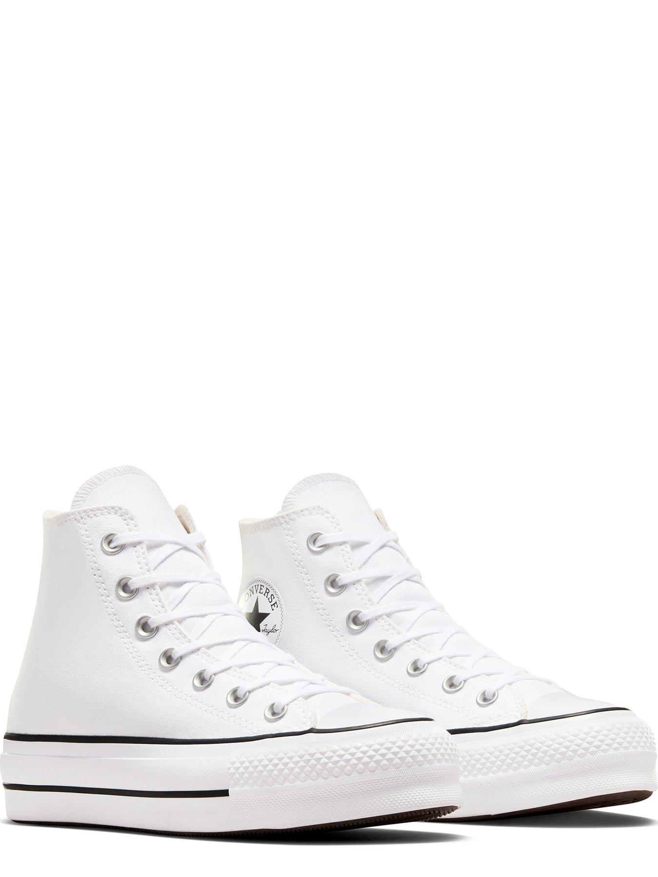 Image 2 of 7 of Converse Womens Lift Wide Foundation High Tops Trainers - White/Black