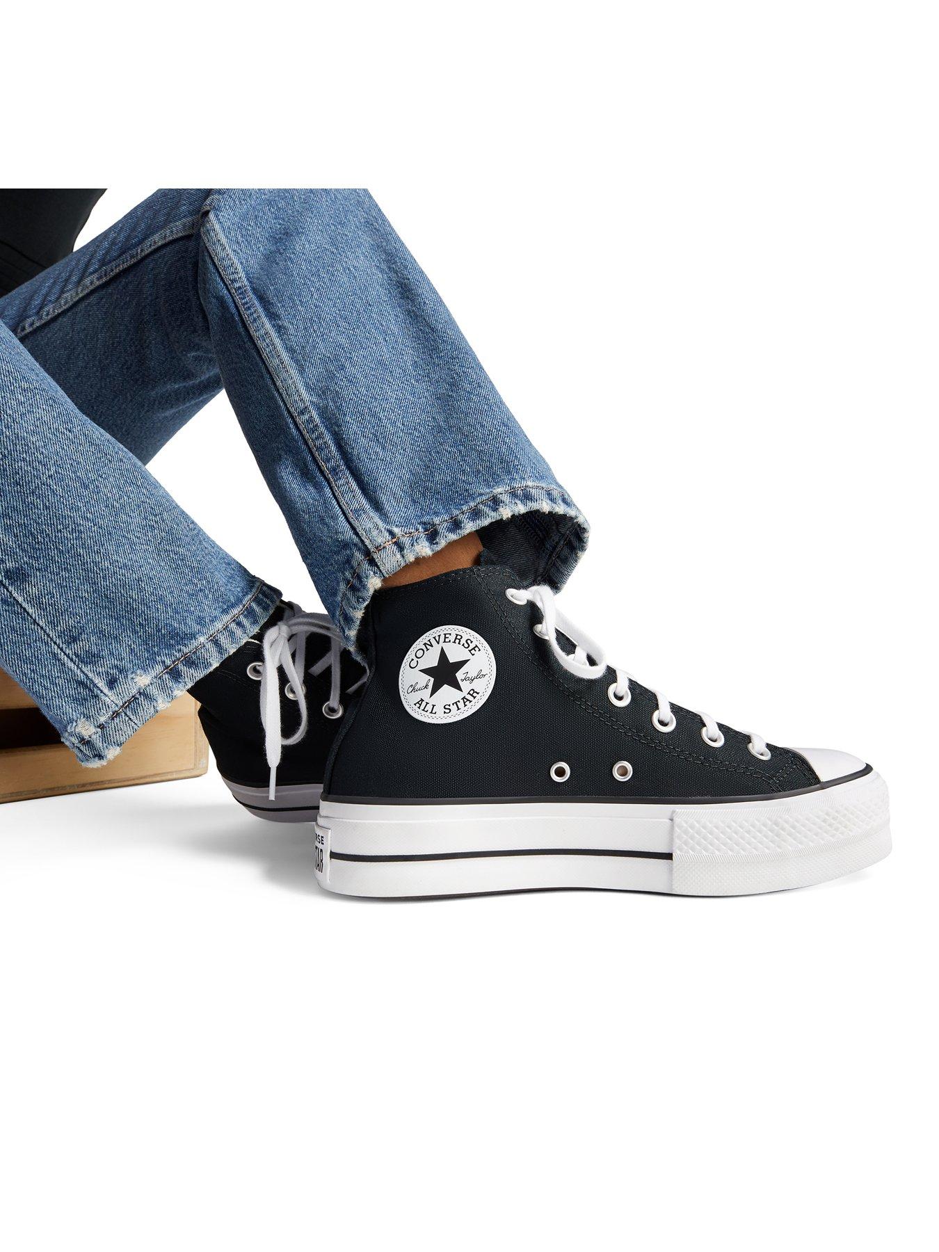 Black high top converse platform best sale