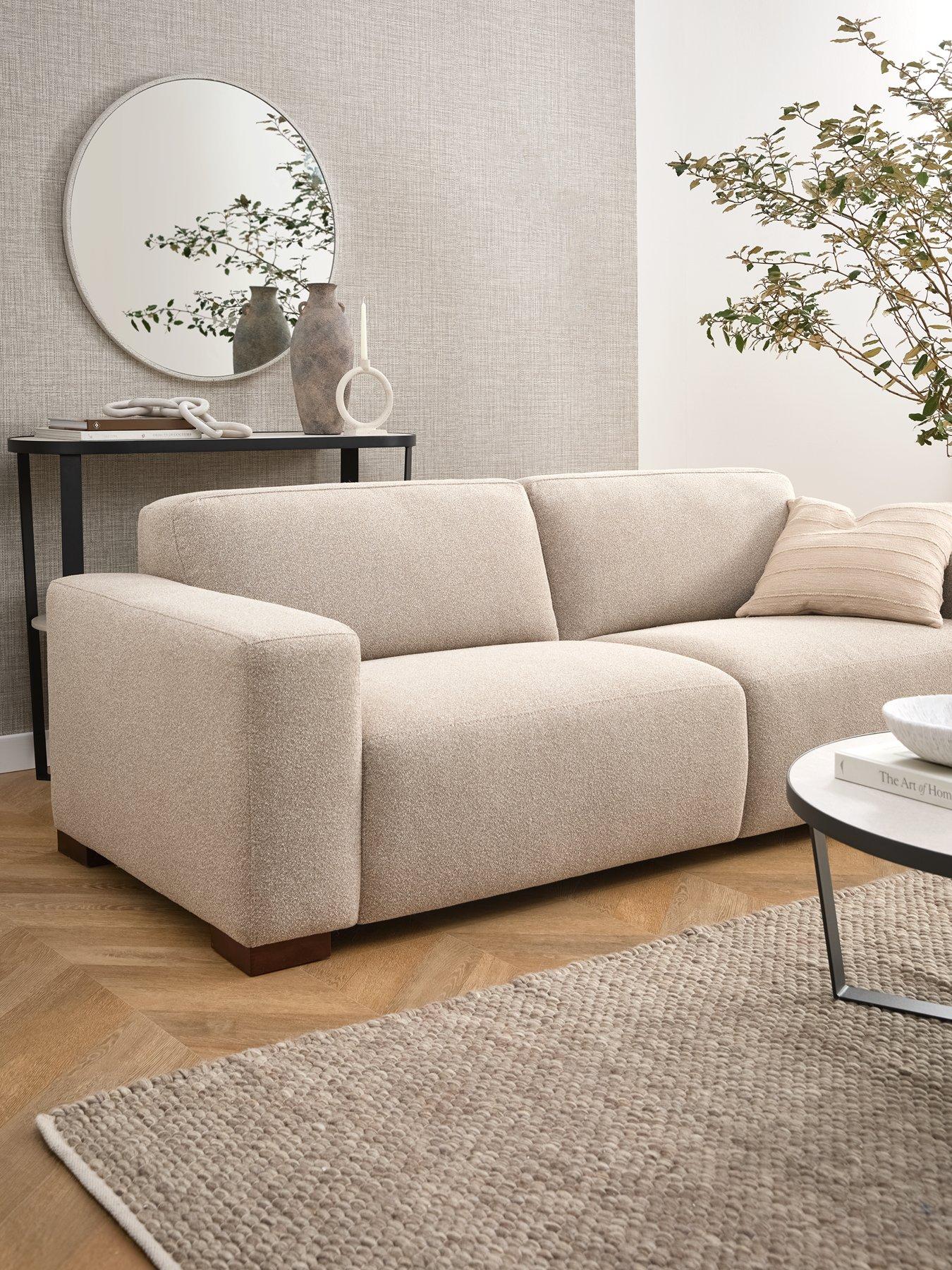 Michelle Keegan Home Cortes 2 Seater Fabric Sofa - Natural