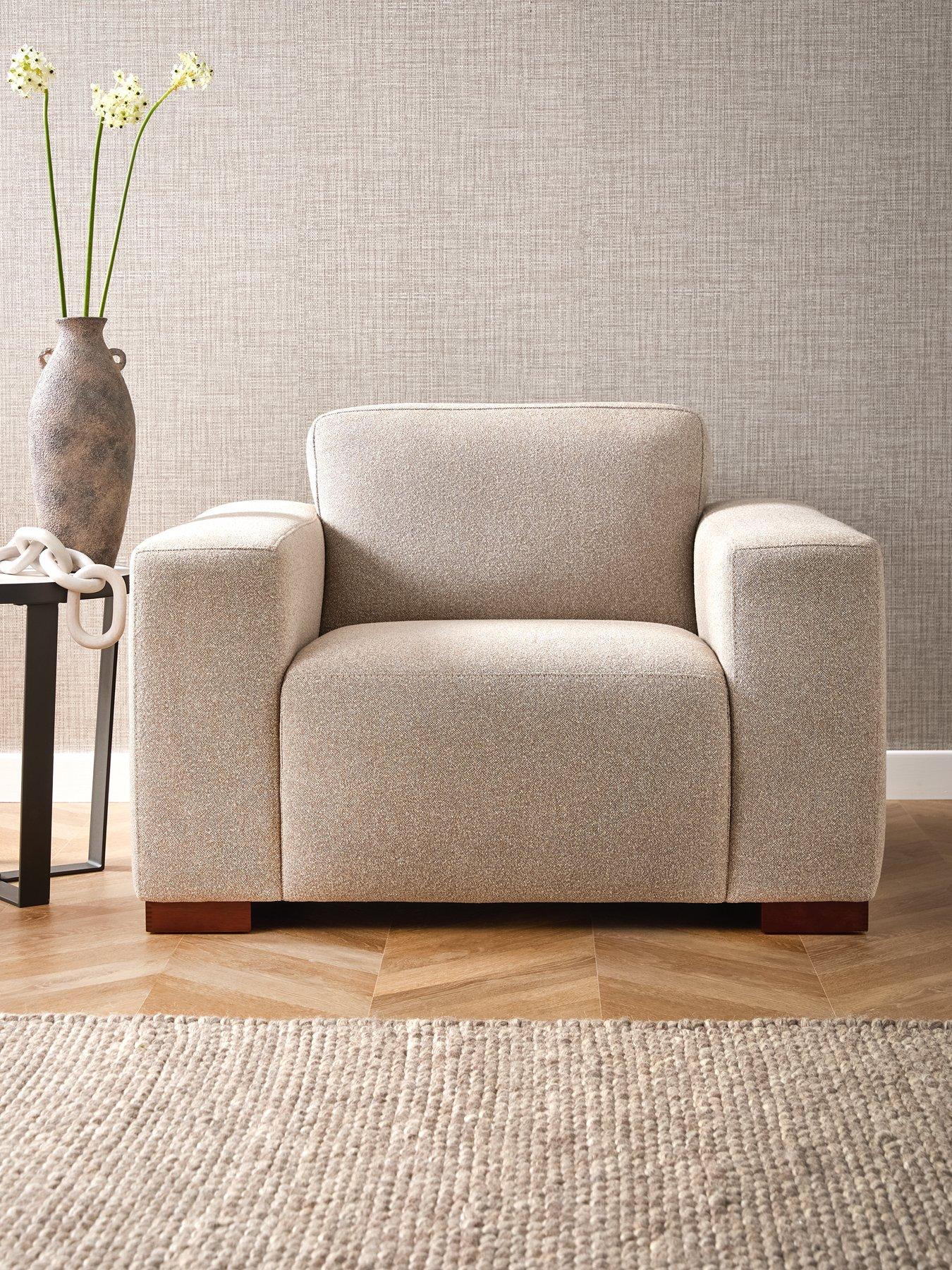Michelle Keegan Home Cortes Fabric Armchair - Natural