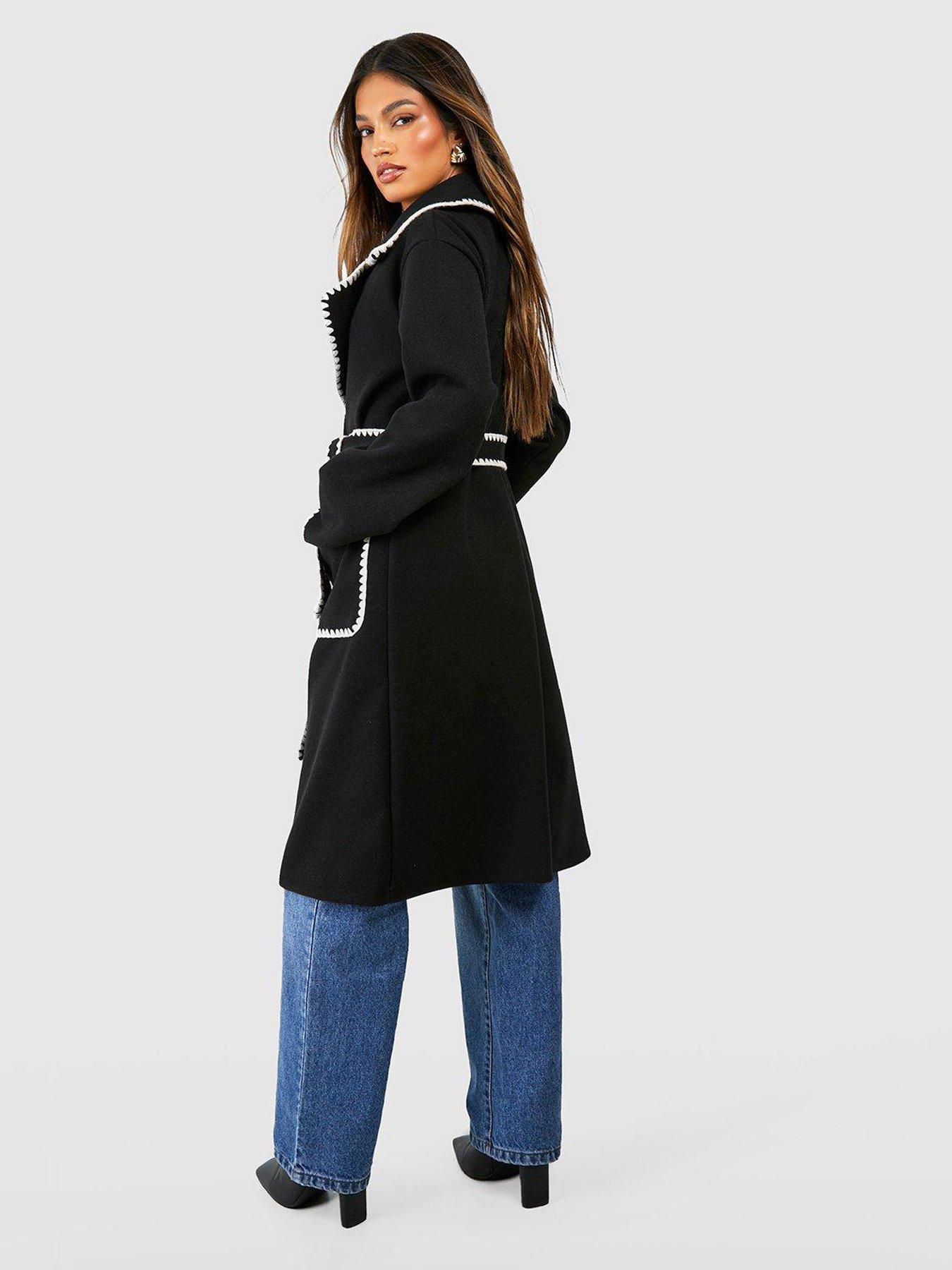 Black wool shop look coat