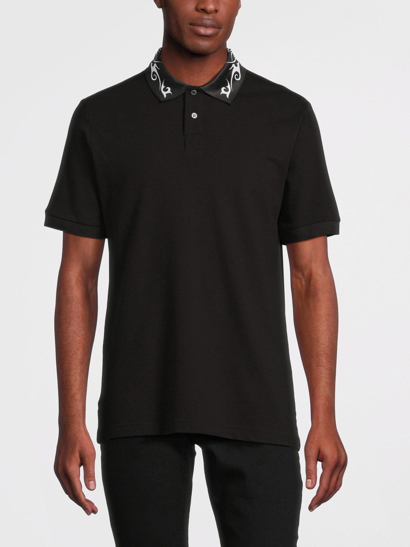 Versace Jeans Couture Tribal Collar Regular Fit Polo Shirt Black Very
