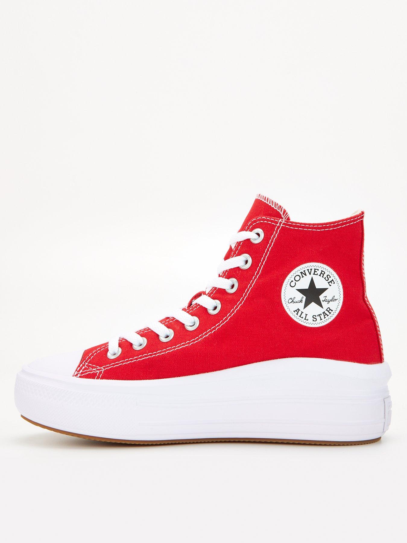 Red converse shop womens