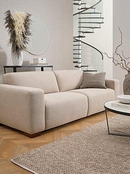 Product photograph of Michelle Keegan Home Cortes 4 Seater Fabric Sofa - Natural from very.co.uk