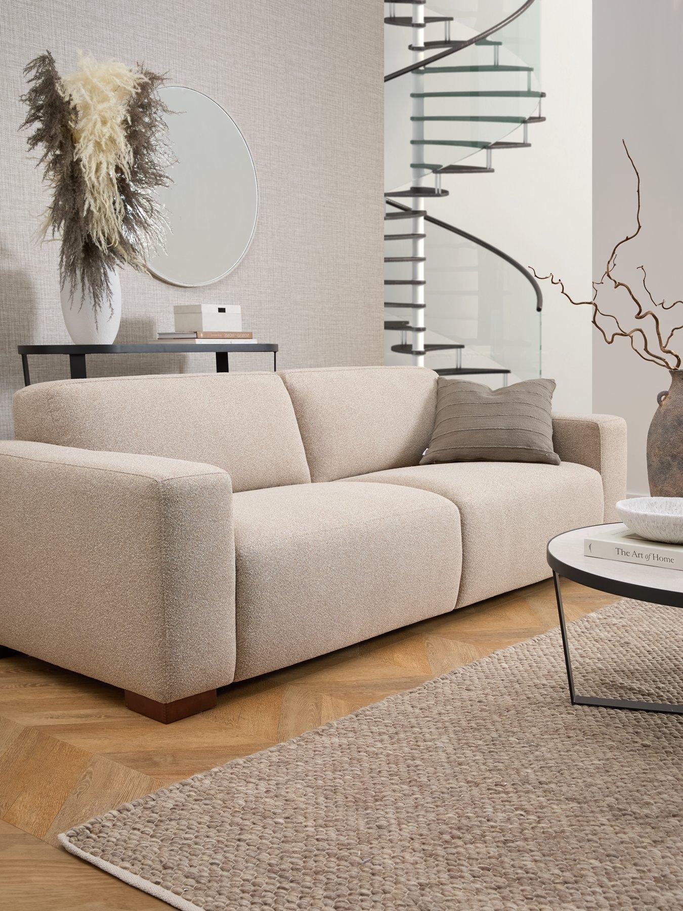 undefined Cortes 4 Seater Fabric Sofa - Natural