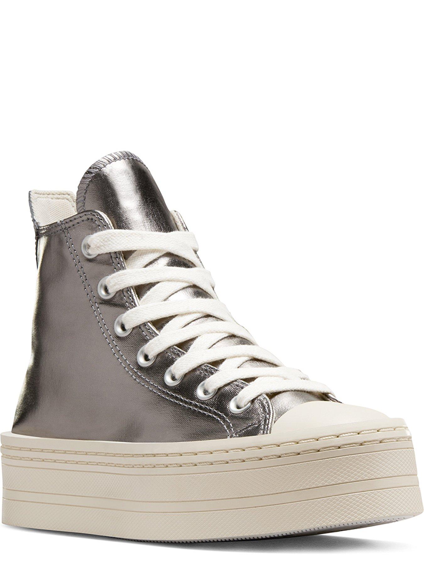 Silver converse high hot sale tops womens