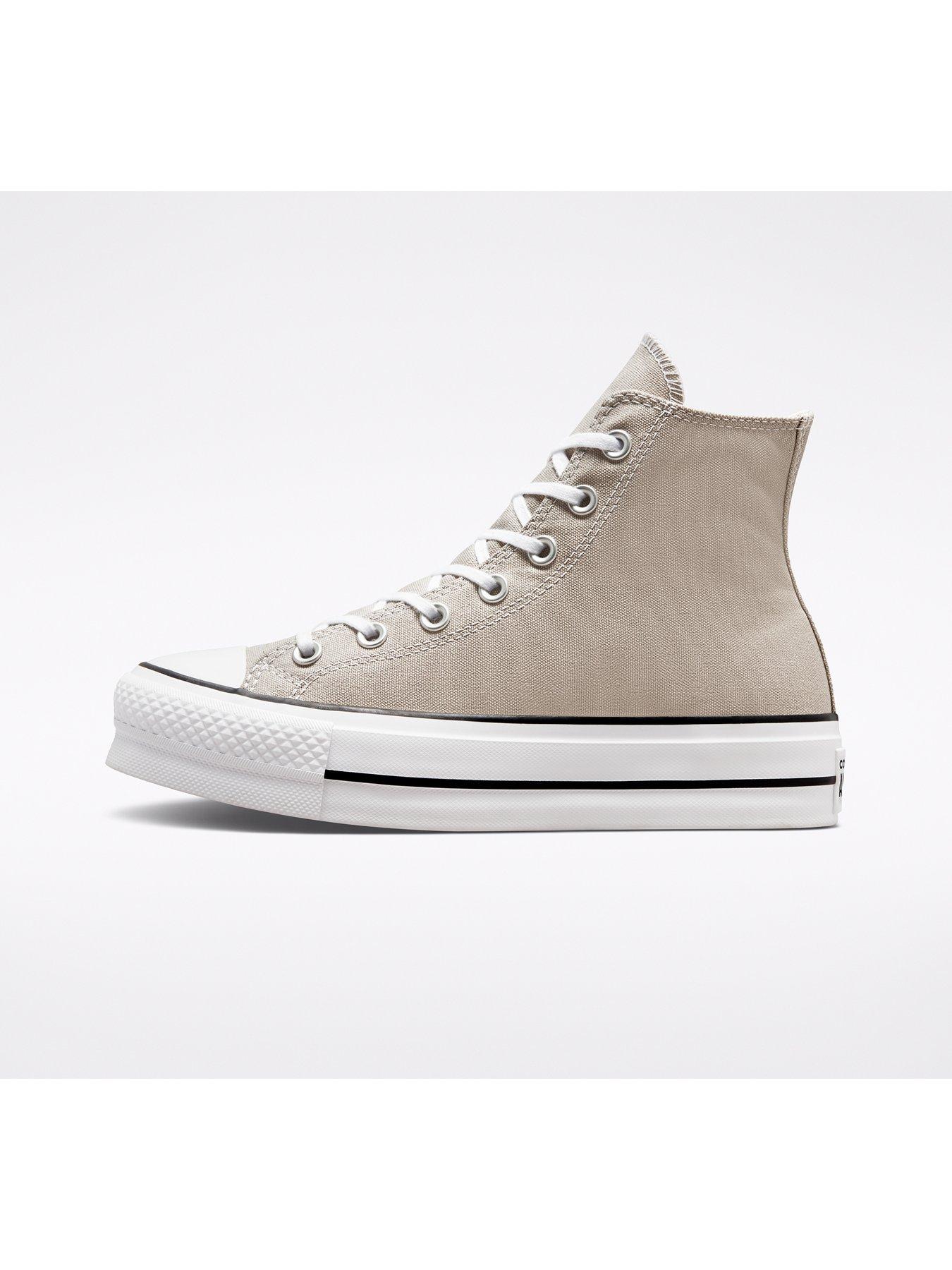 Converse Womens Lift Hi Top Trainers Beige/White Very