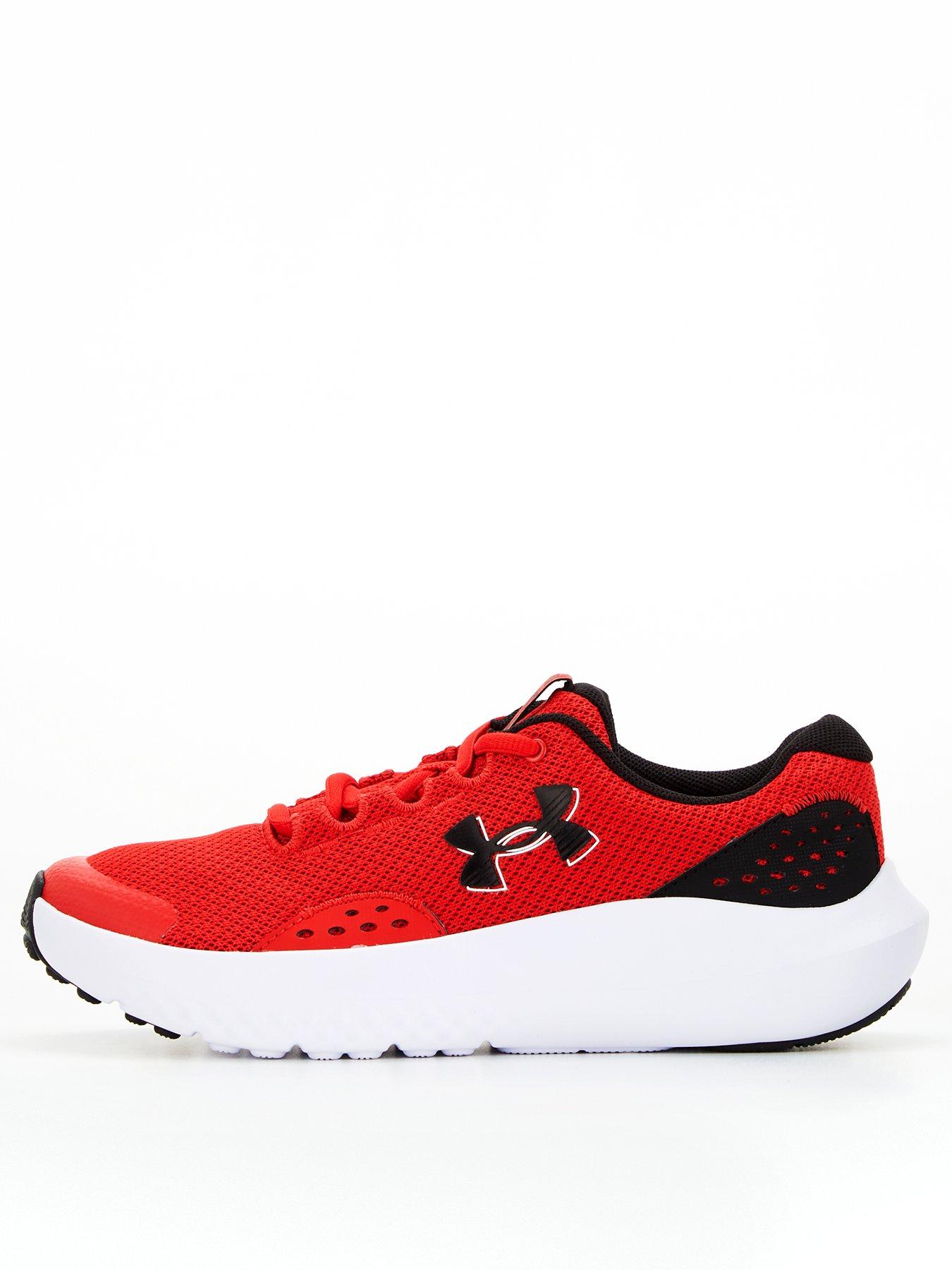 UNDER ARMOUR Junior Boys Running Surge 4 Trainers - Red/black, Red, Size 4 Older