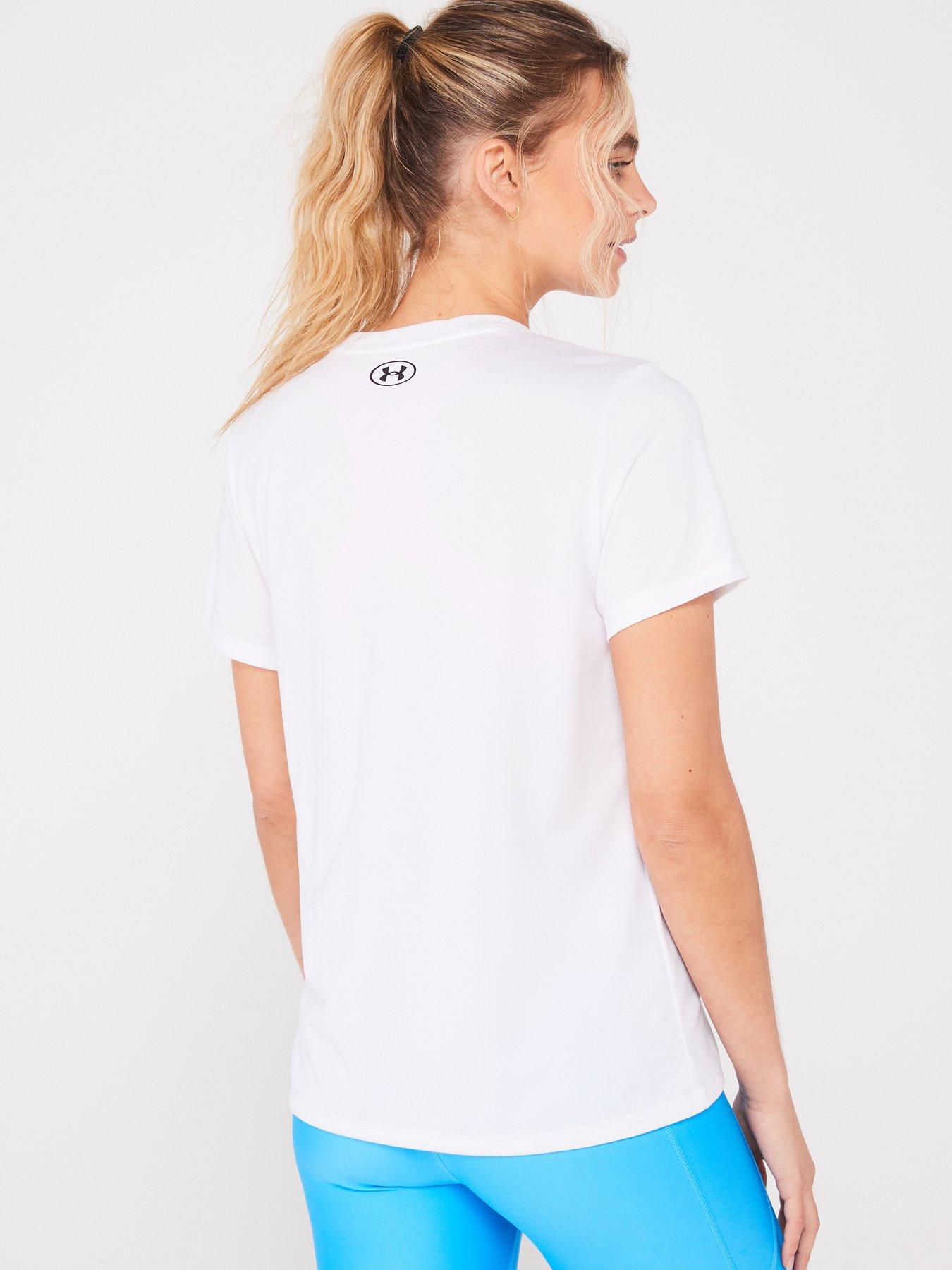 Image 2 of 4 of UNDER ARMOUR Womens Training Tech Solid T-Shirt - White/Black