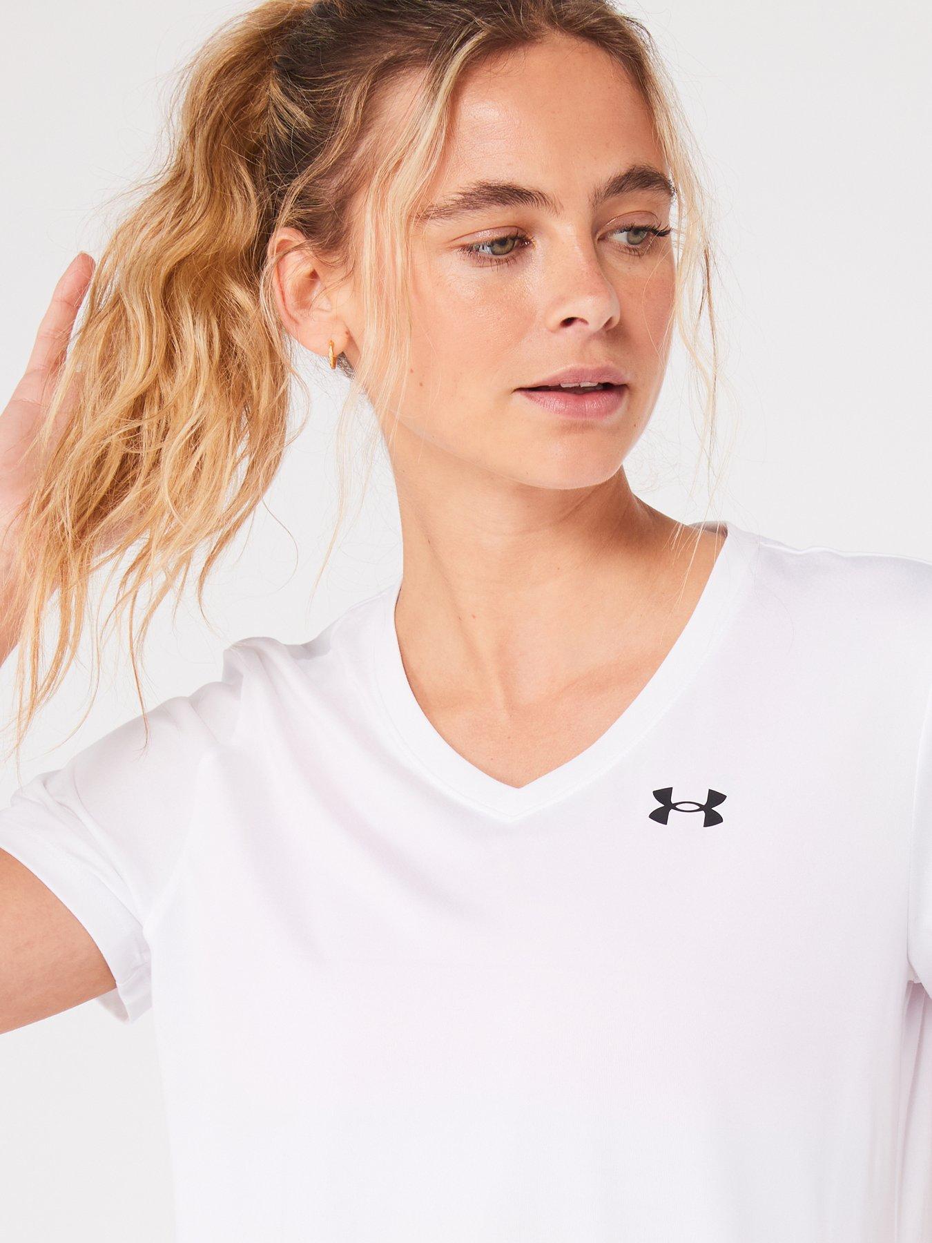 Image 4 of 4 of UNDER ARMOUR Womens Training Tech Solid T-Shirt - White/Black