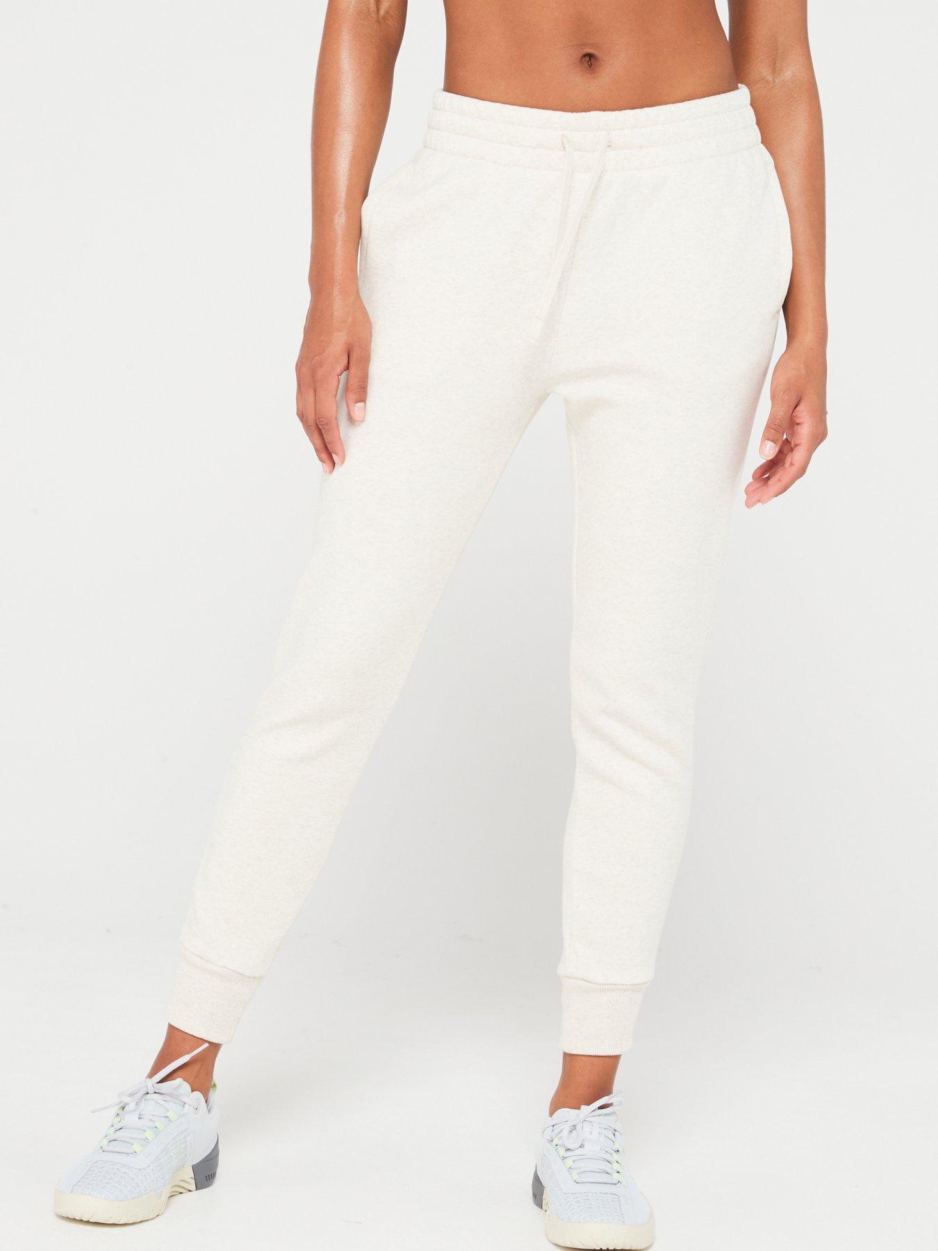 Womens white fleece joggers sale