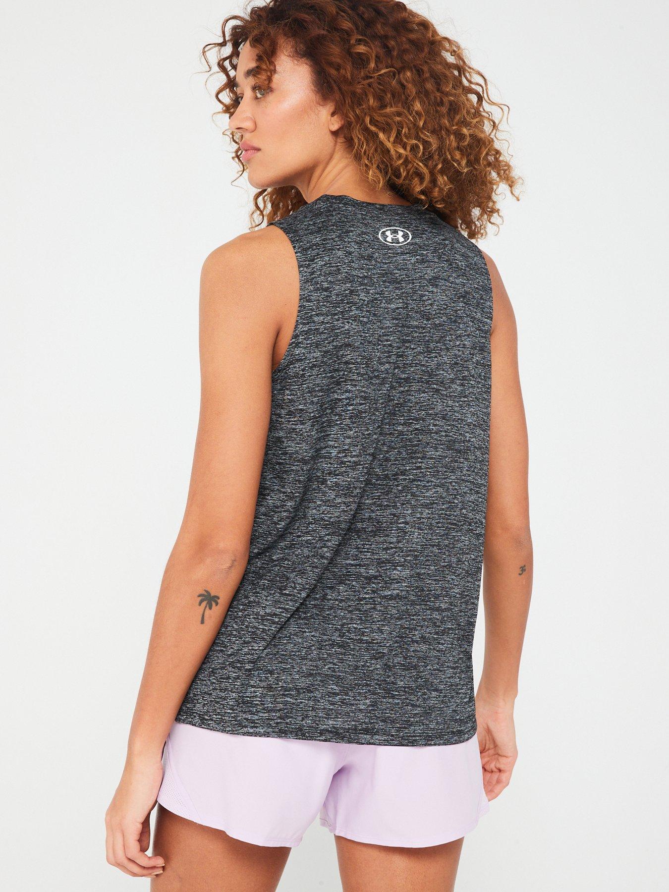 Image 2 of 5 of UNDER ARMOUR Women's Training Tech&nbsp;Twist Tank - Black/White