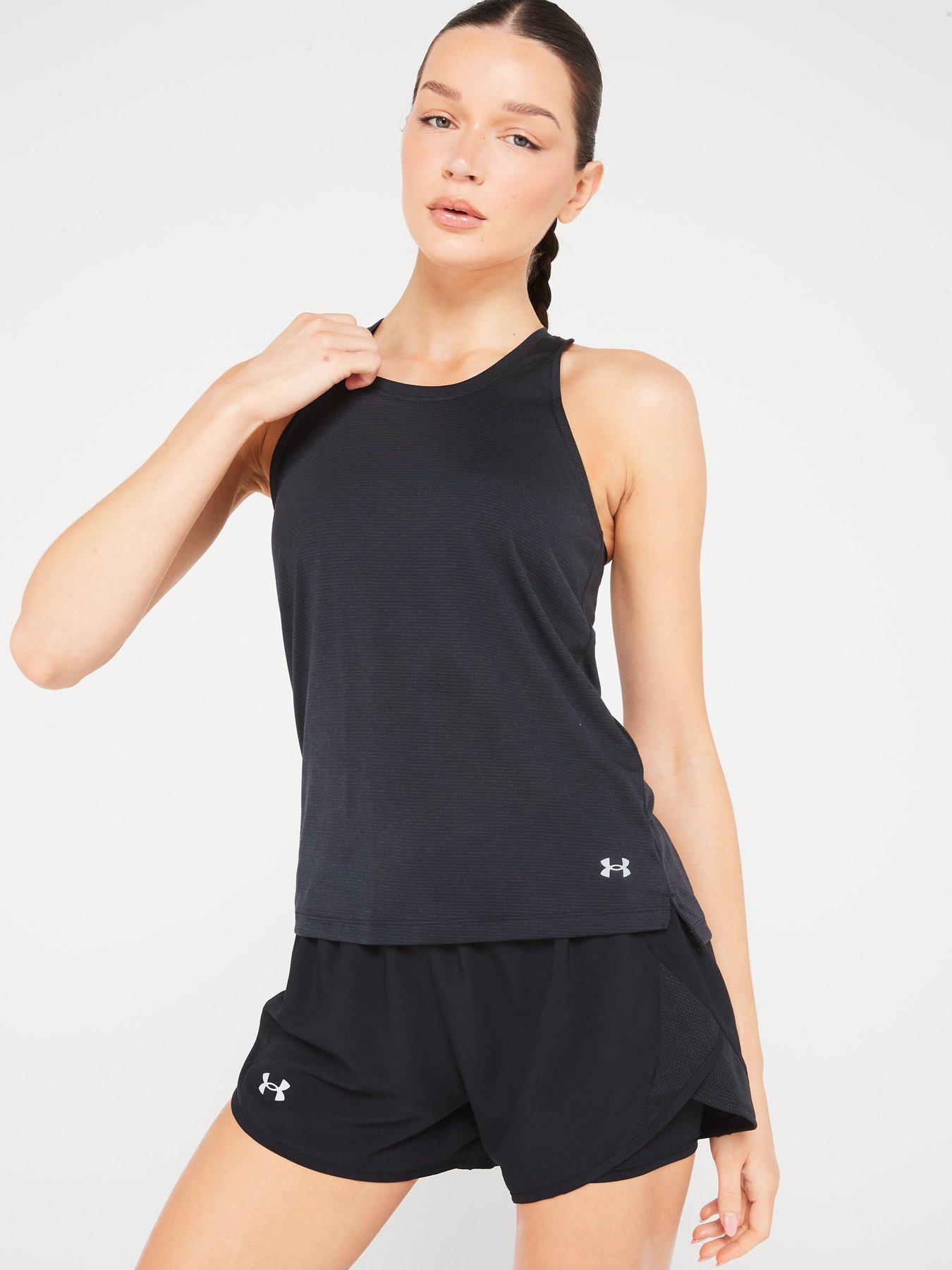 UNDER ARMOUR Womens Running Streaker Singlet, Black / / Reflective, Size Xl, Women