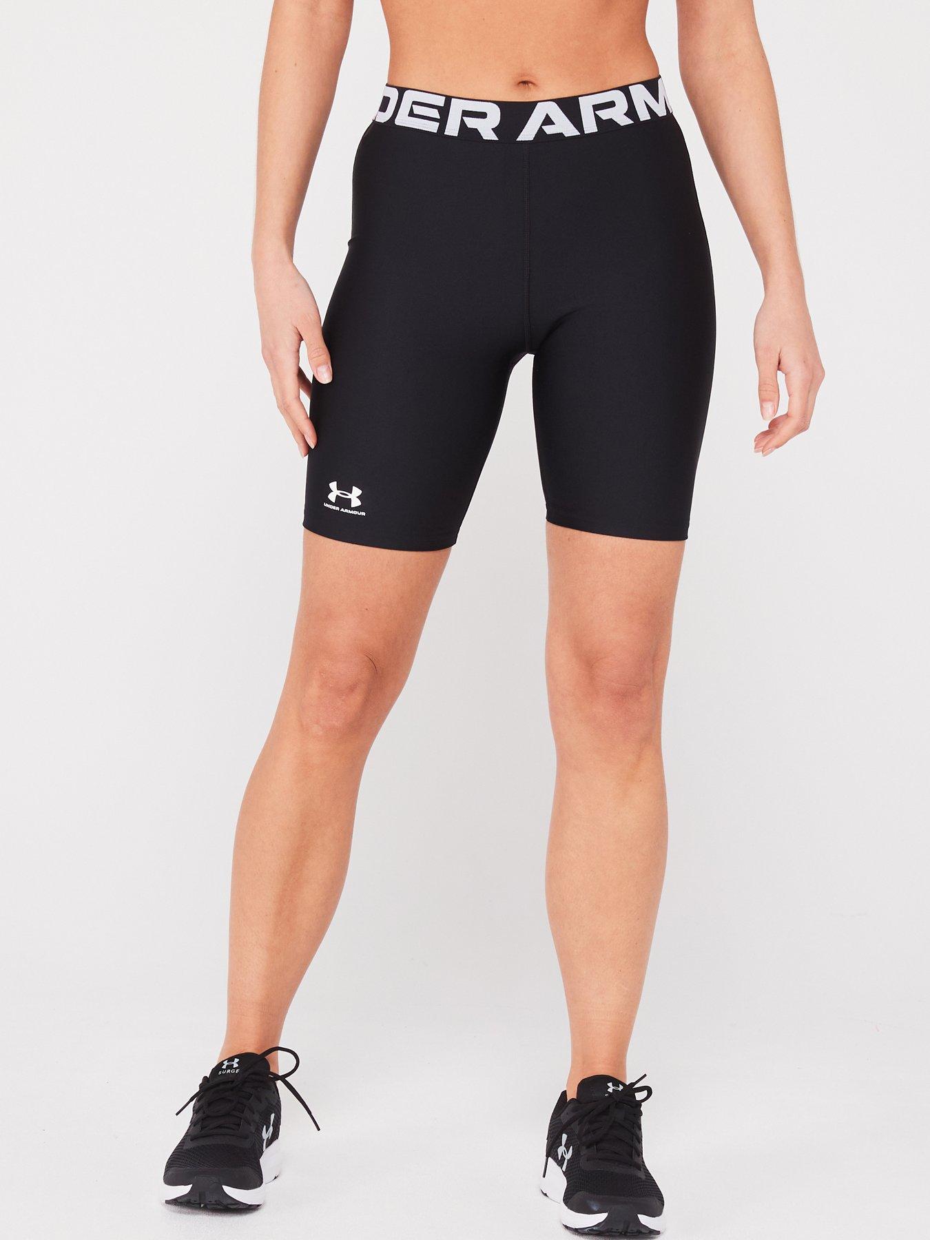 UNDER ARMOUR Womens Training Heat Gear Authentics 8in Shorts - Black/White