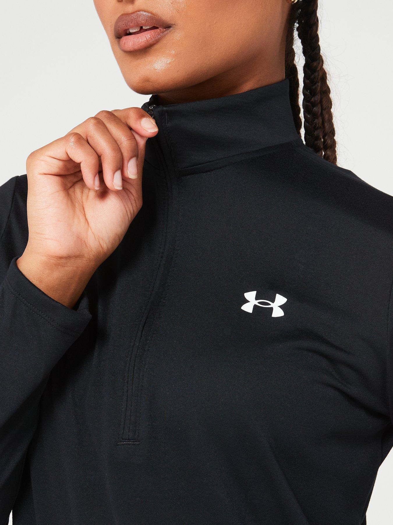Image 4 of 4 of UNDER ARMOUR Women's Training Tech 1/2 Zip Top - Black/White