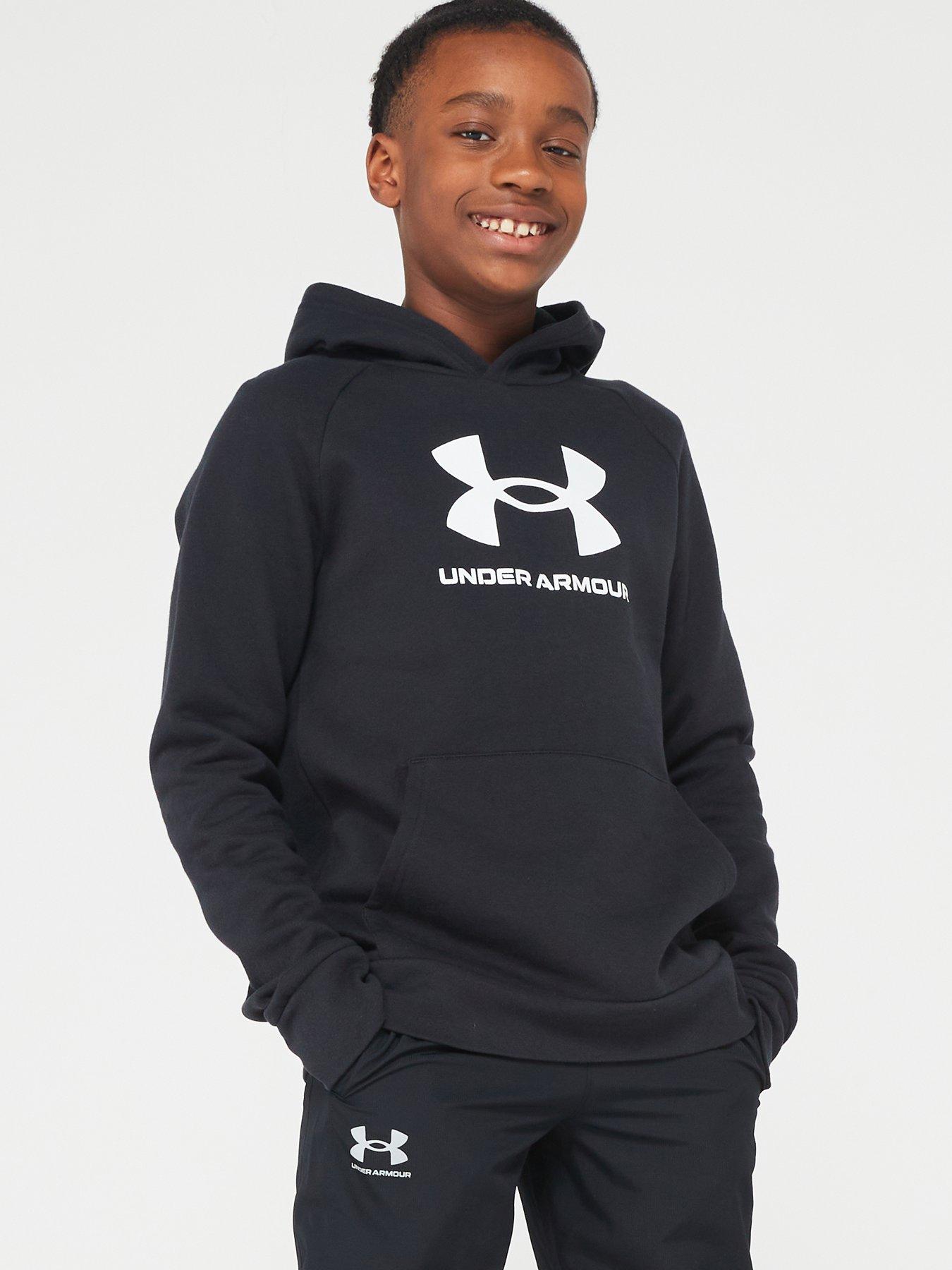 Junior Boys Rival Fleece Hoodie Black White