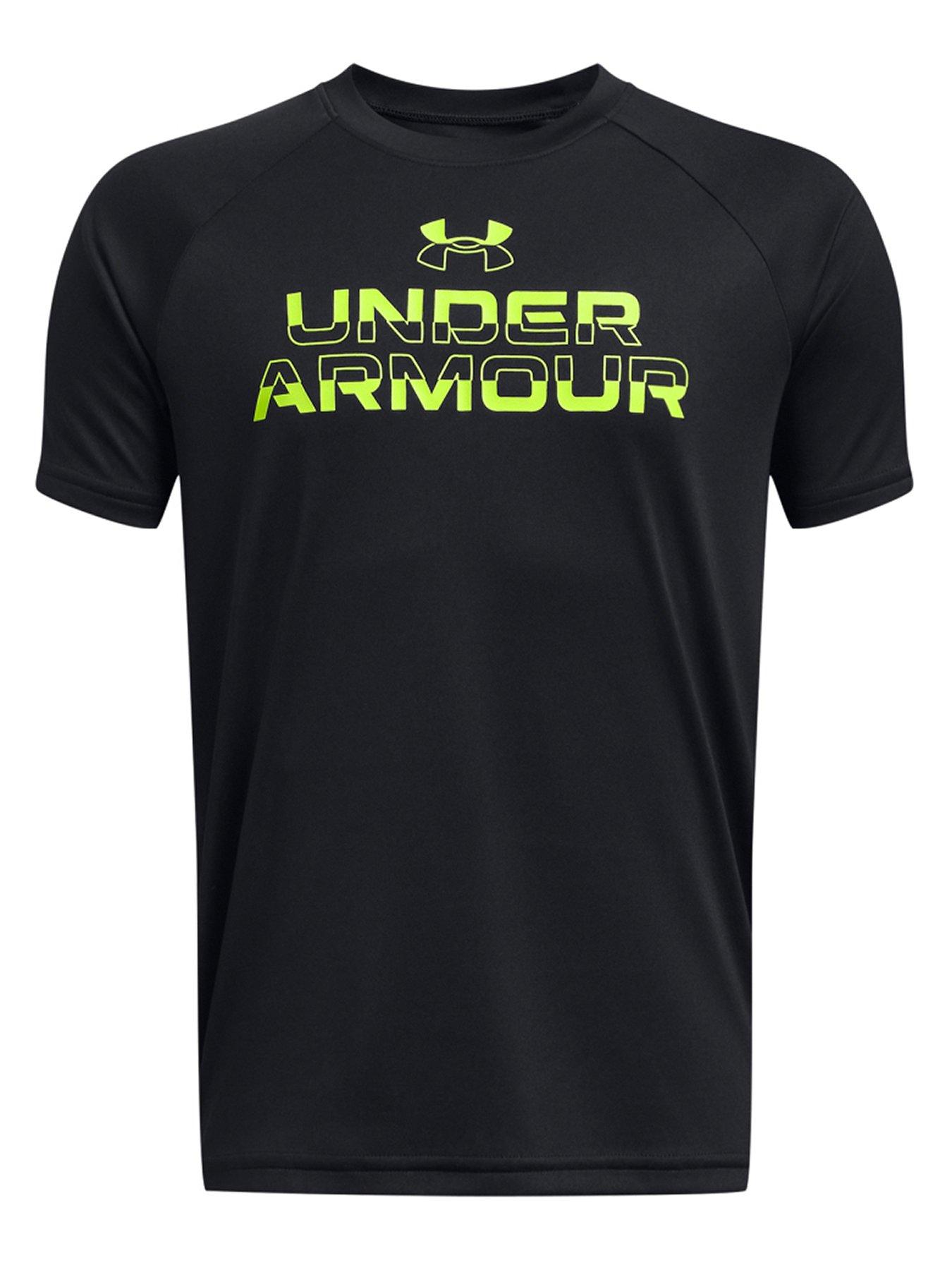 Boys green deals under armour shirt