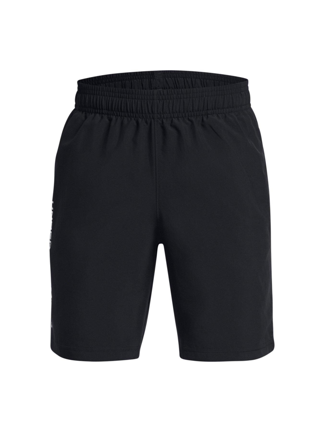 Image 5 of 6 of UNDER ARMOUR Junior Boys Woven Wordmark Shorts - Black/White