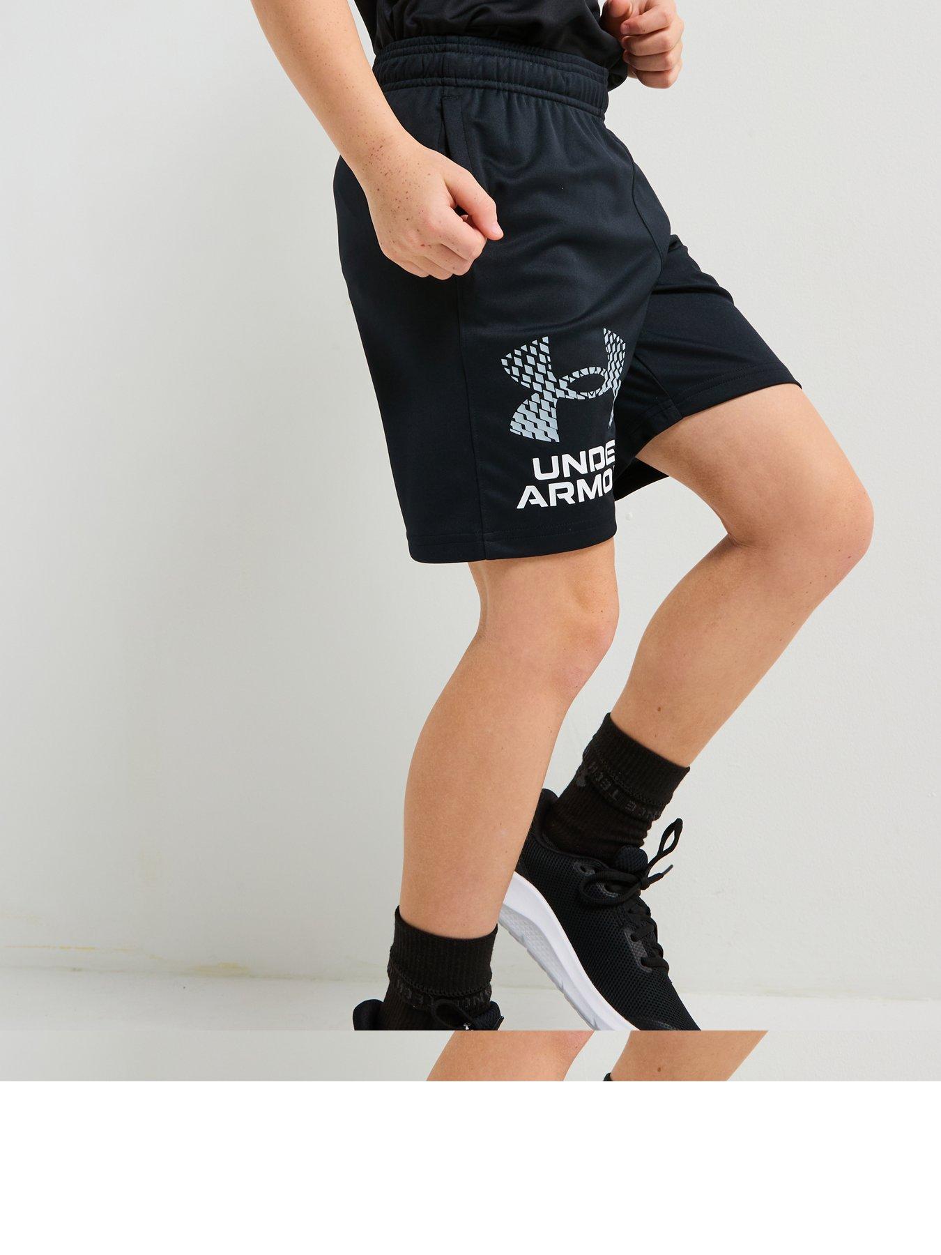 undefined Junior Boys Tech Logo Shorts - Black/Grey