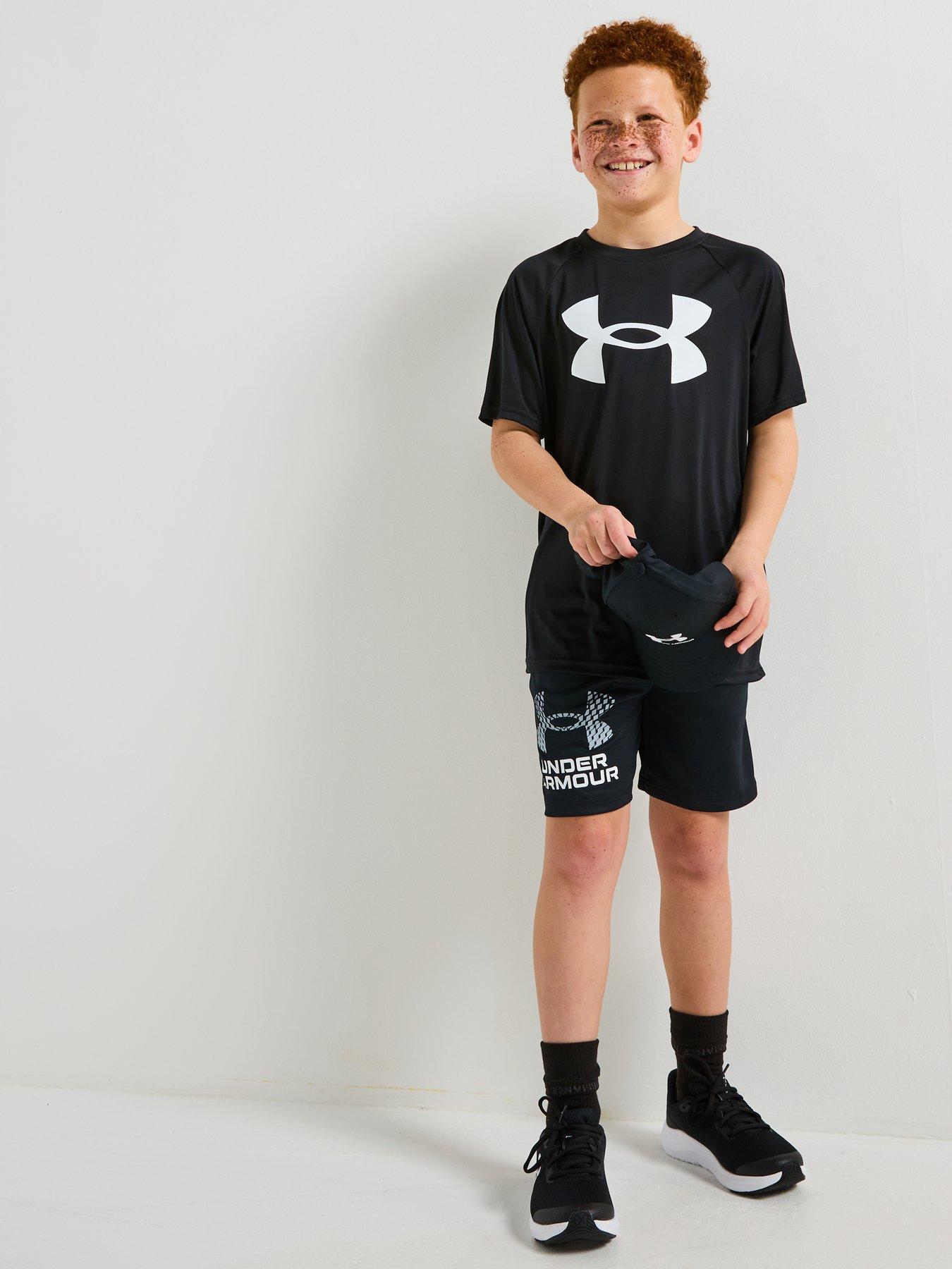 Image 3 of 6 of UNDER ARMOUR Junior Boys Tech Logo Shorts - Black/Grey