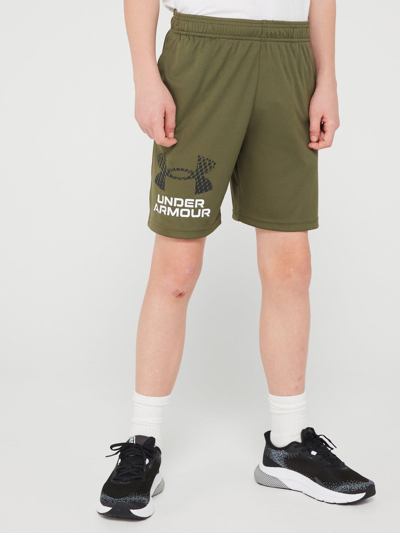 Junior Boys Tech Logo Shorts - Green/Black