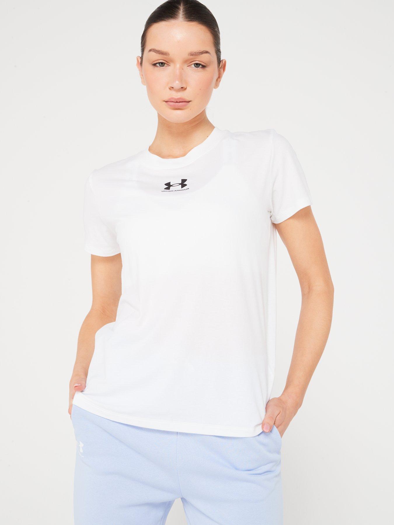 UNDER ARMOUR: Womens Off Campus Core T-shirt - White/black