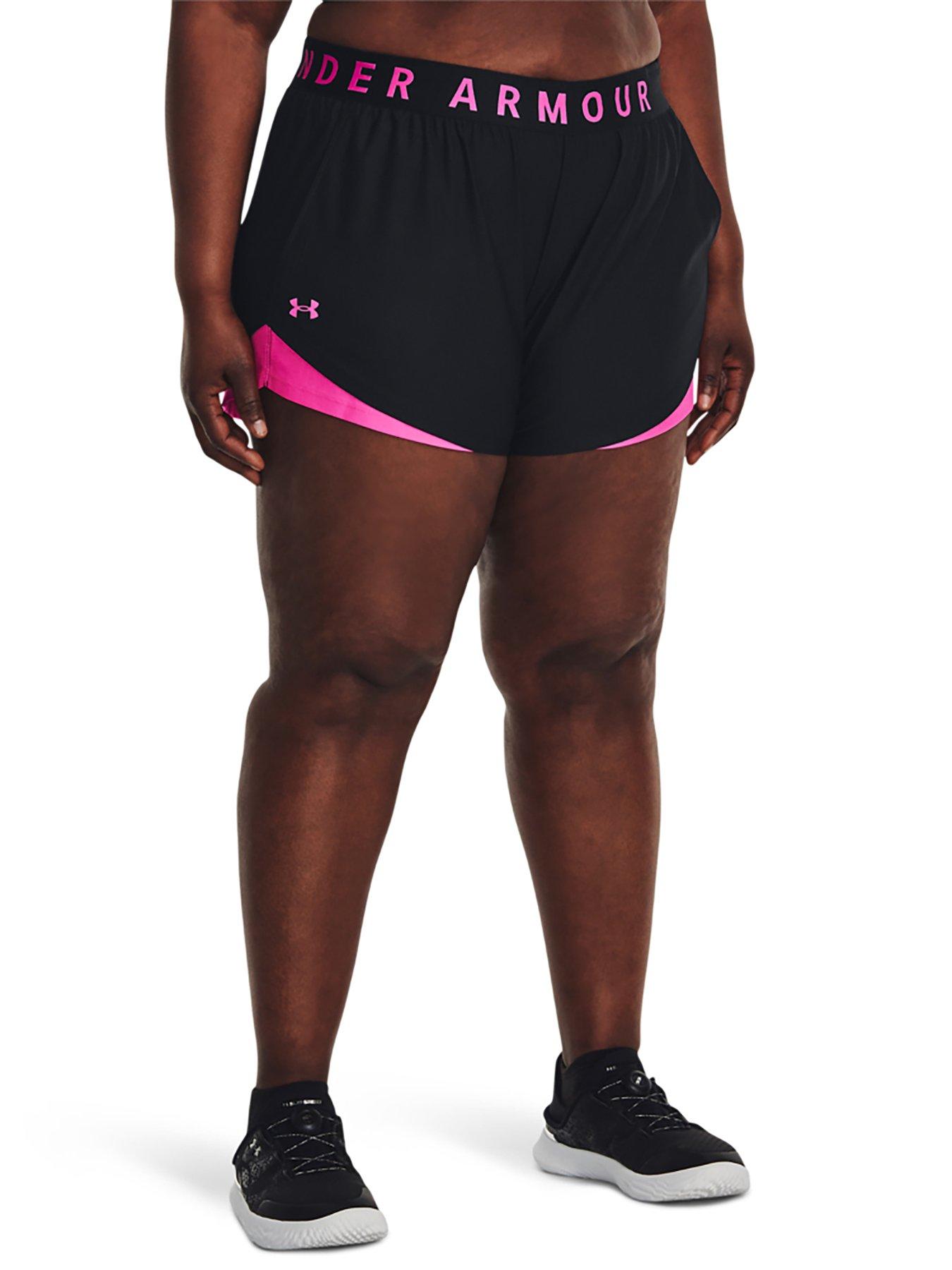 UNDER ARMOUR Womens Plus Size Training Play Up Short Black Pink Very