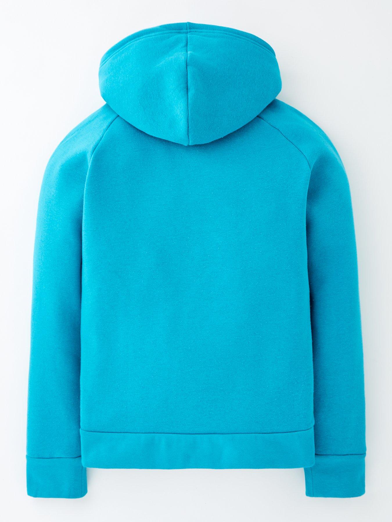 UNDER ARMOUR Junior Boys Rival Fleece Hoodie Blue White Very