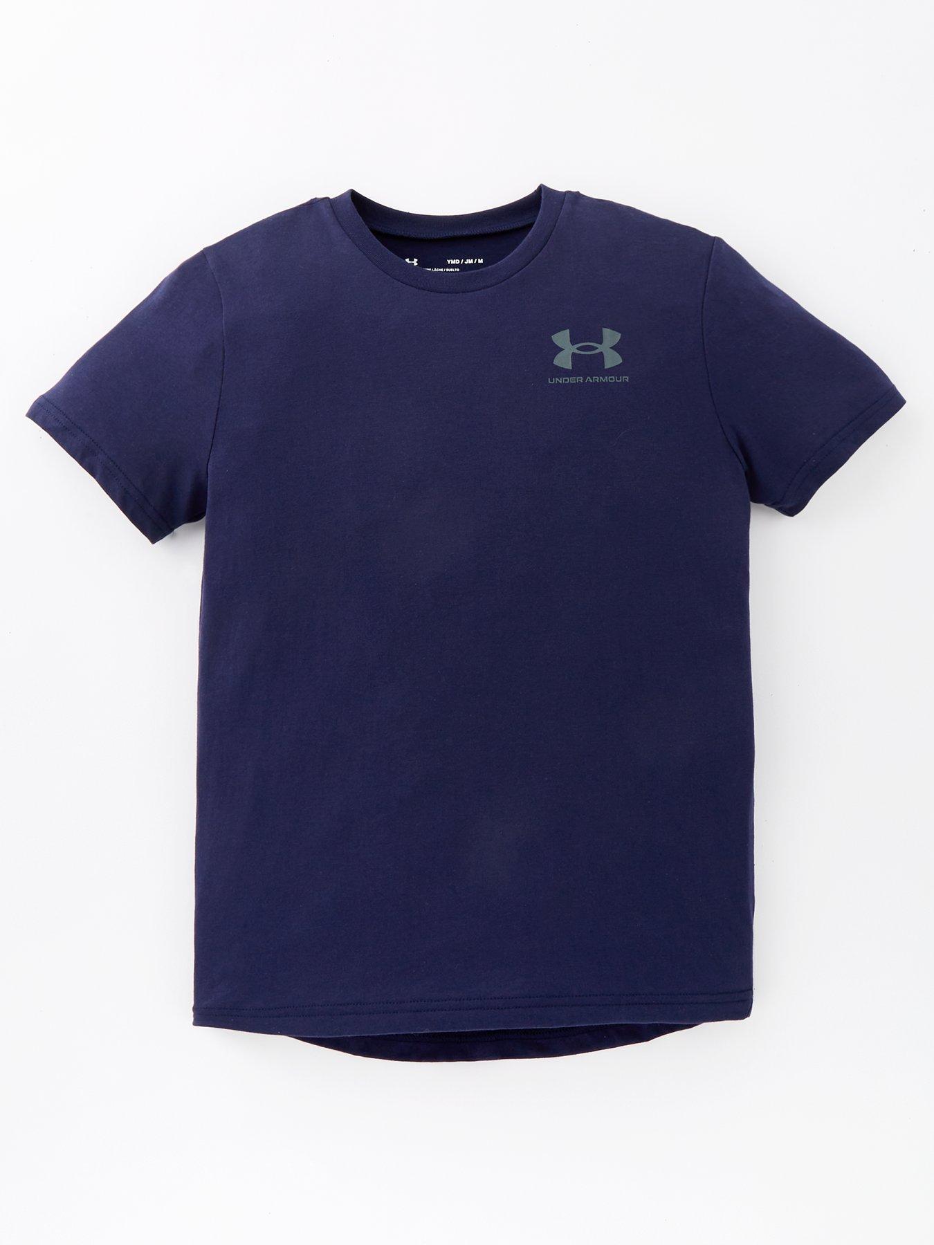 Under Armour Charged Cotton T Shirt Youngster Boys Crew Neck Tee Top Short