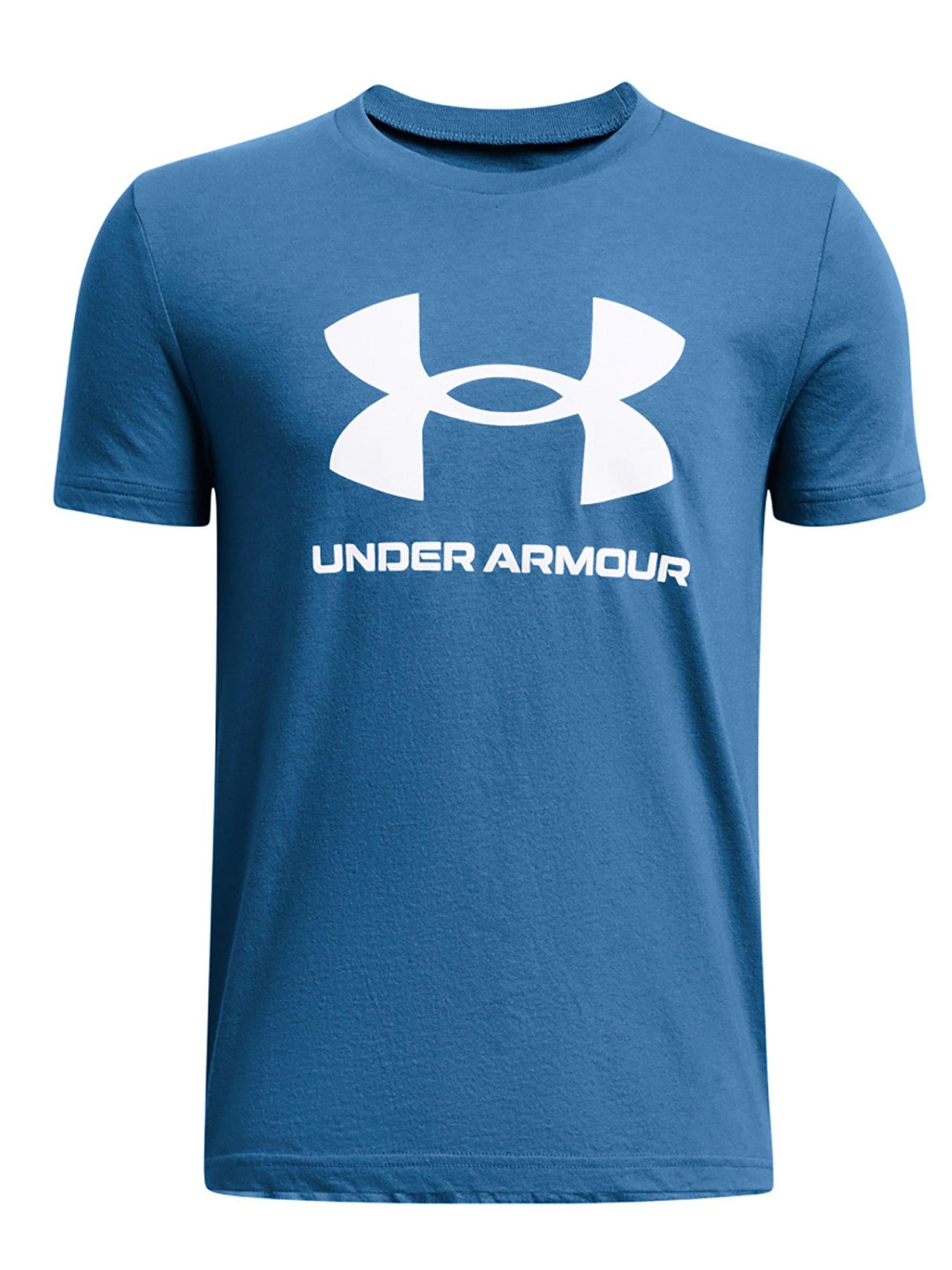 under-armour-junior-boys-sportstyle-logo-t-shirt-bluewhite