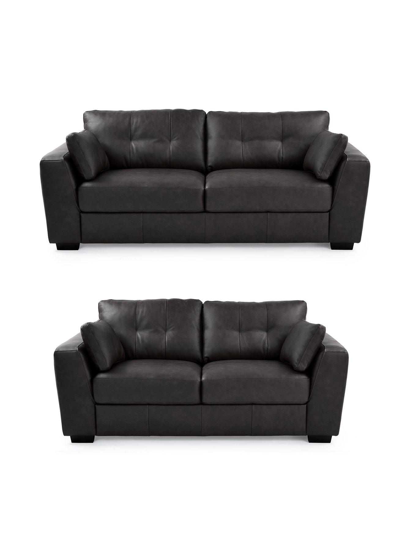 Very Home Arden Italian Leather 3 Seater + 2 Seater Sofa Set