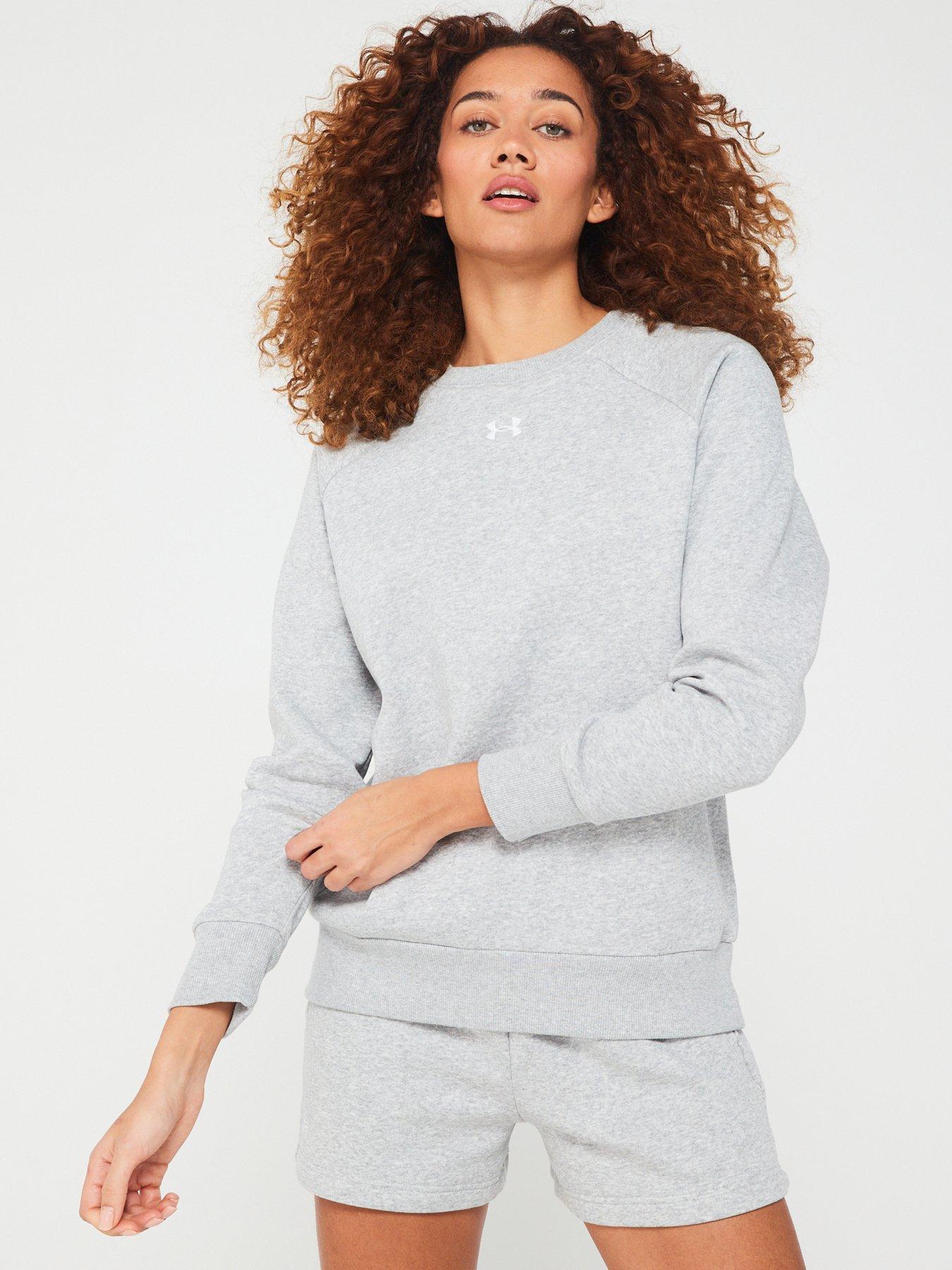 undefined Womens Rival Fleece Crew Sweat - Grey/White
