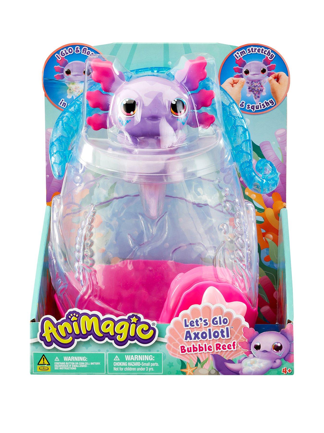 Image 1 of 8 of AniMagic Lets Glo Axolotl Bubble Reef Aquarium