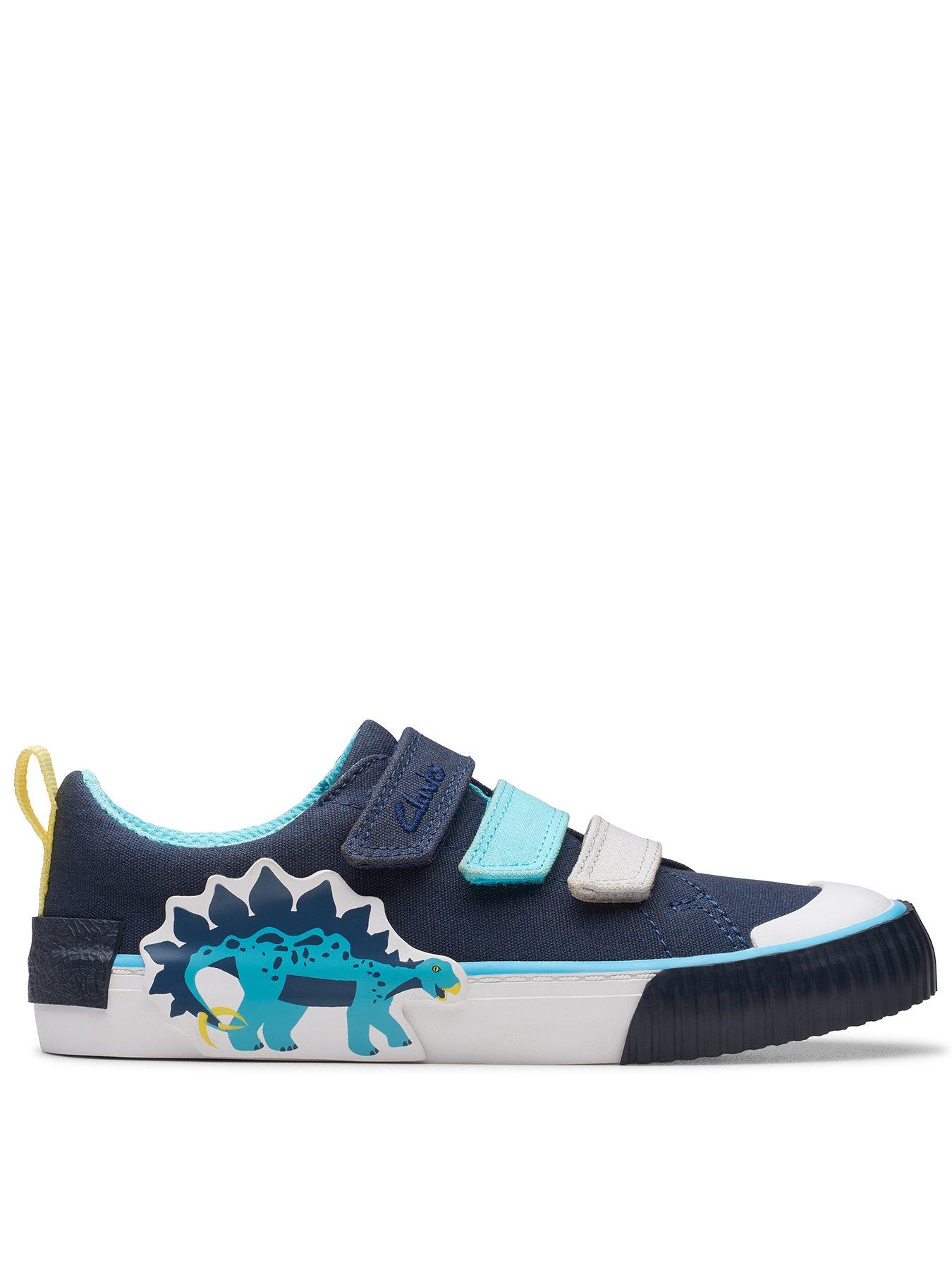 Clarks Kid Foxing Tail Dinosaur Canvas Plimsoll Uk