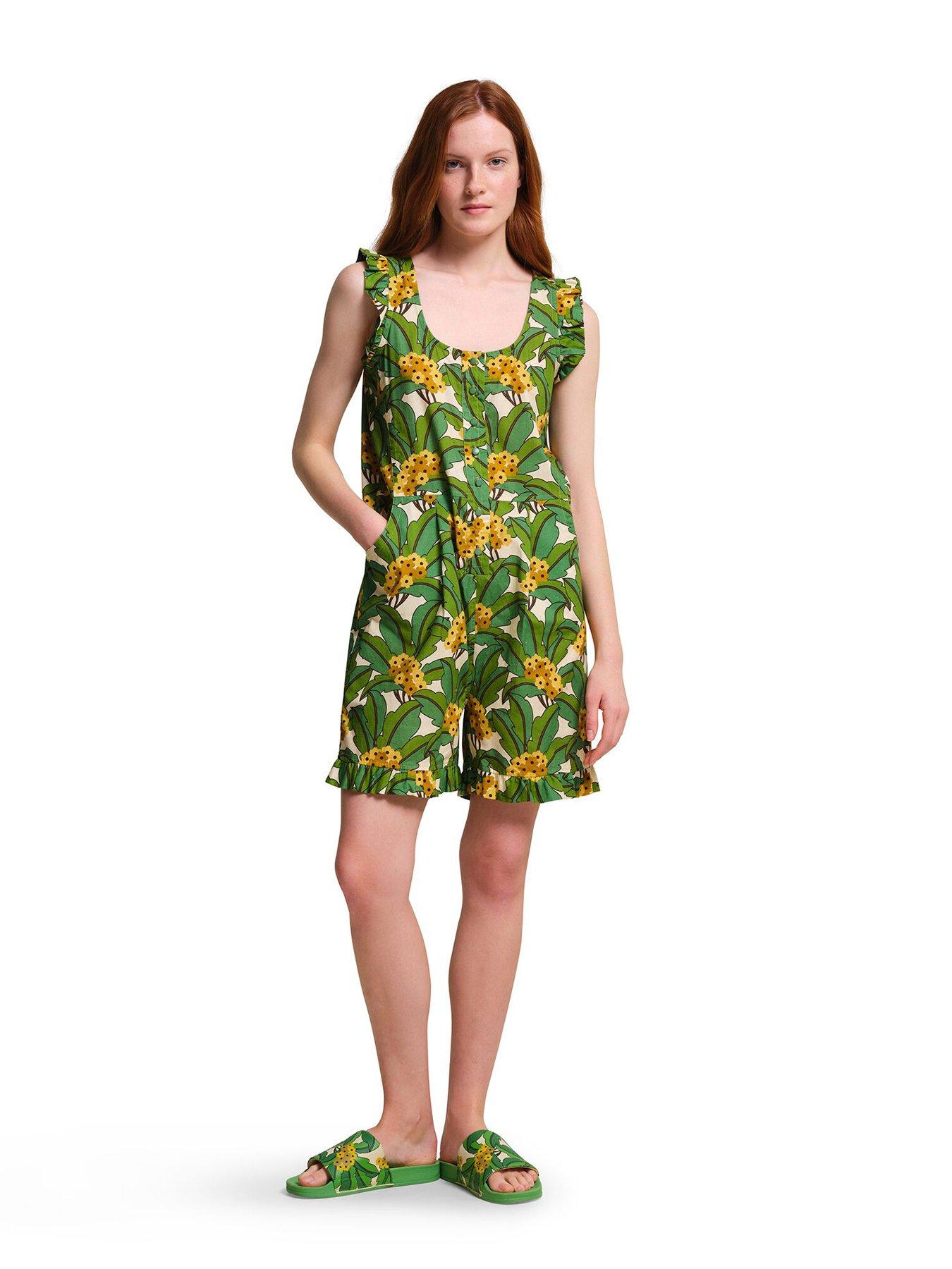 undefined Womens Orla Playsuit - Green Print