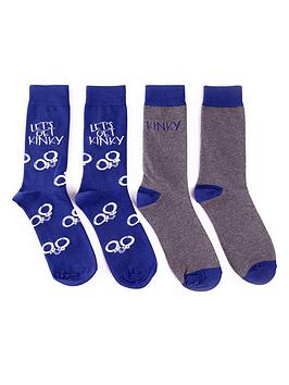 ann summers novelties lets get kinky 2 pack mens socks - dark blue