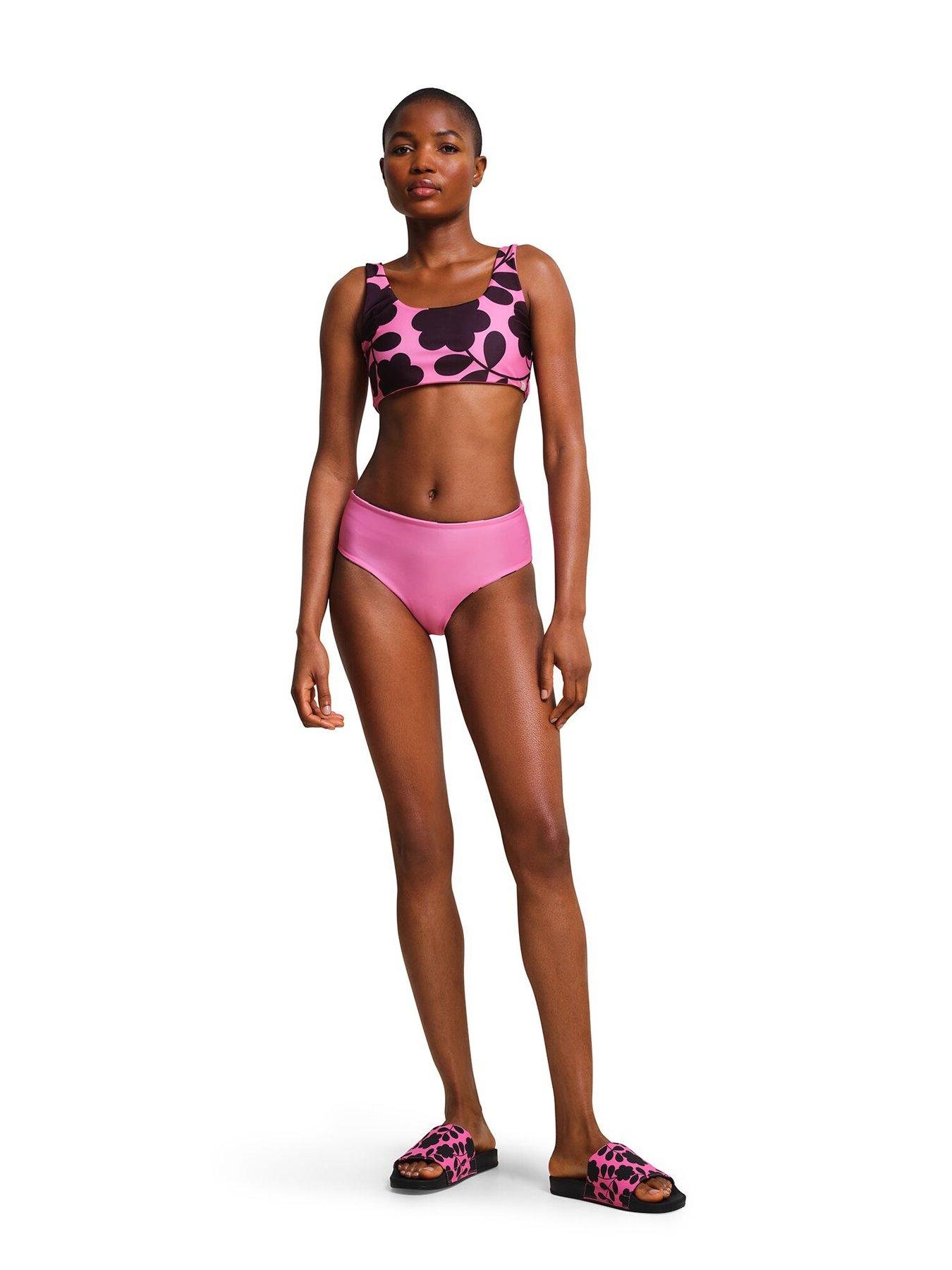 Pink black bikini hotsell