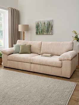 Product photograph of Very Home Amalfi Standard 4 Seater Fabric Sofa - Cream - Fsc Reg Certified from very.co.uk