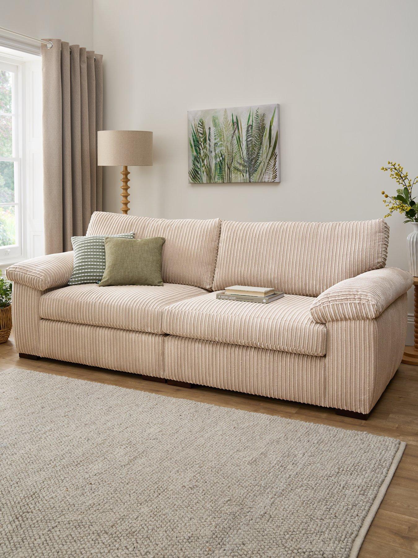 undefined Amalfi Standard 4 Seater Fabric Sofa - Cream - FSC® Certified