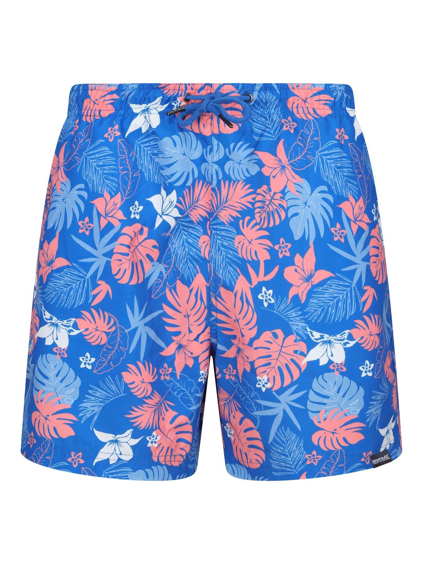 Mens Loras Swim Short Blue Green Print