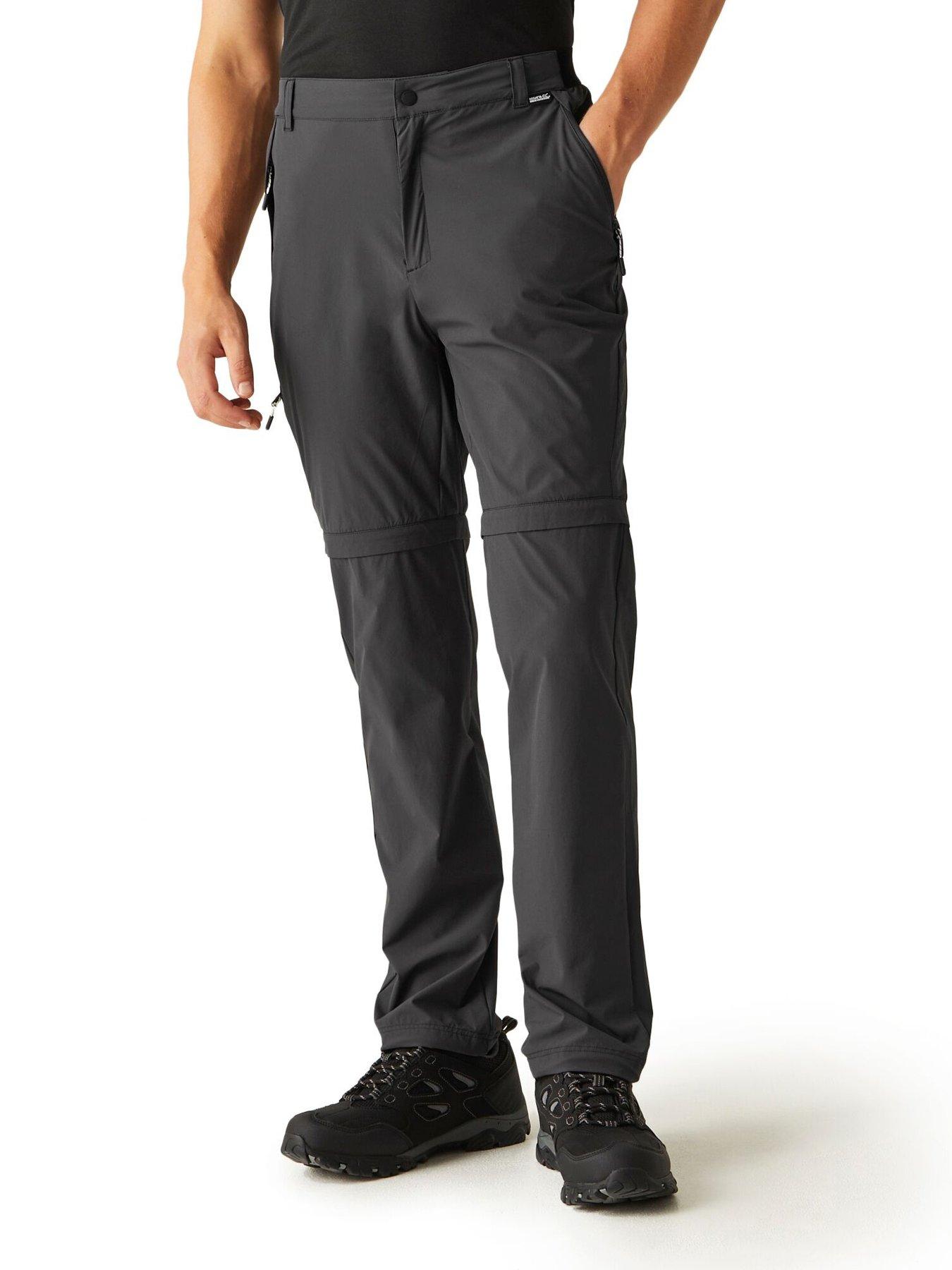 Regatta Mens Travel Light Zip Off Packaway Trousers - Charcoal