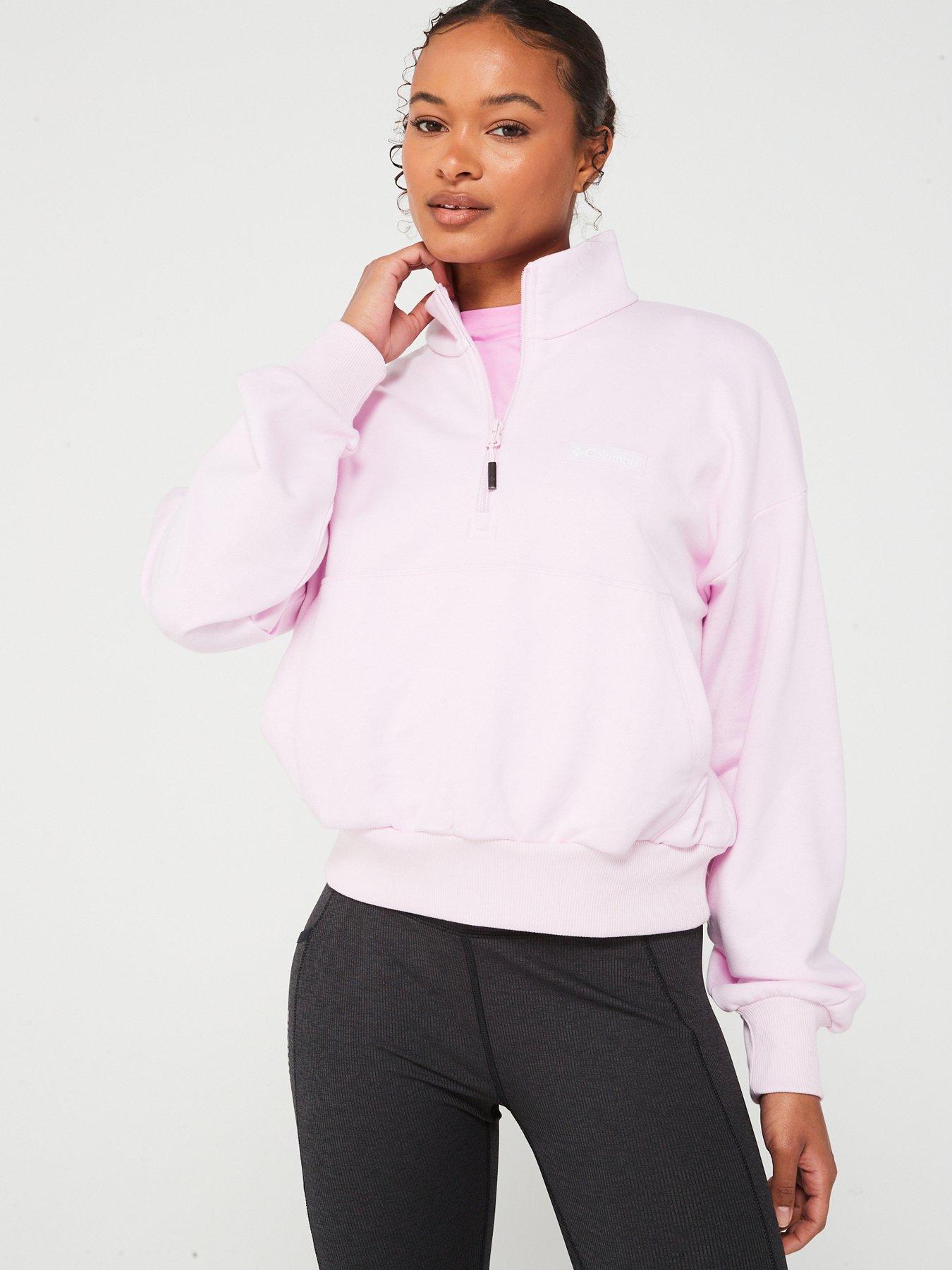 Ladies Quarter Zip in Paradise Pink