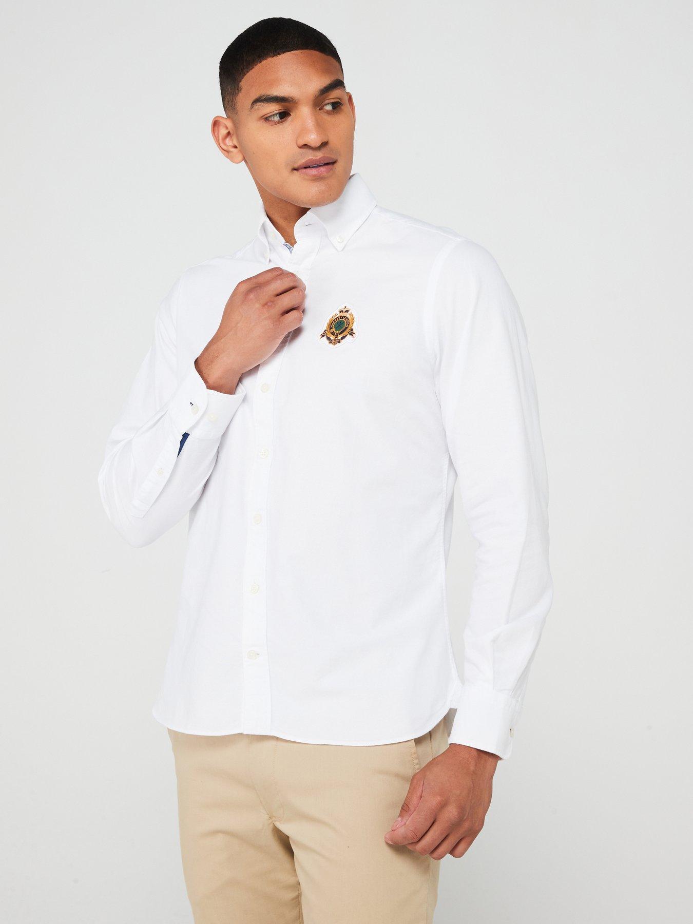 Lacoste Long Sleeve Oxford Shirt - White | Very.co.uk