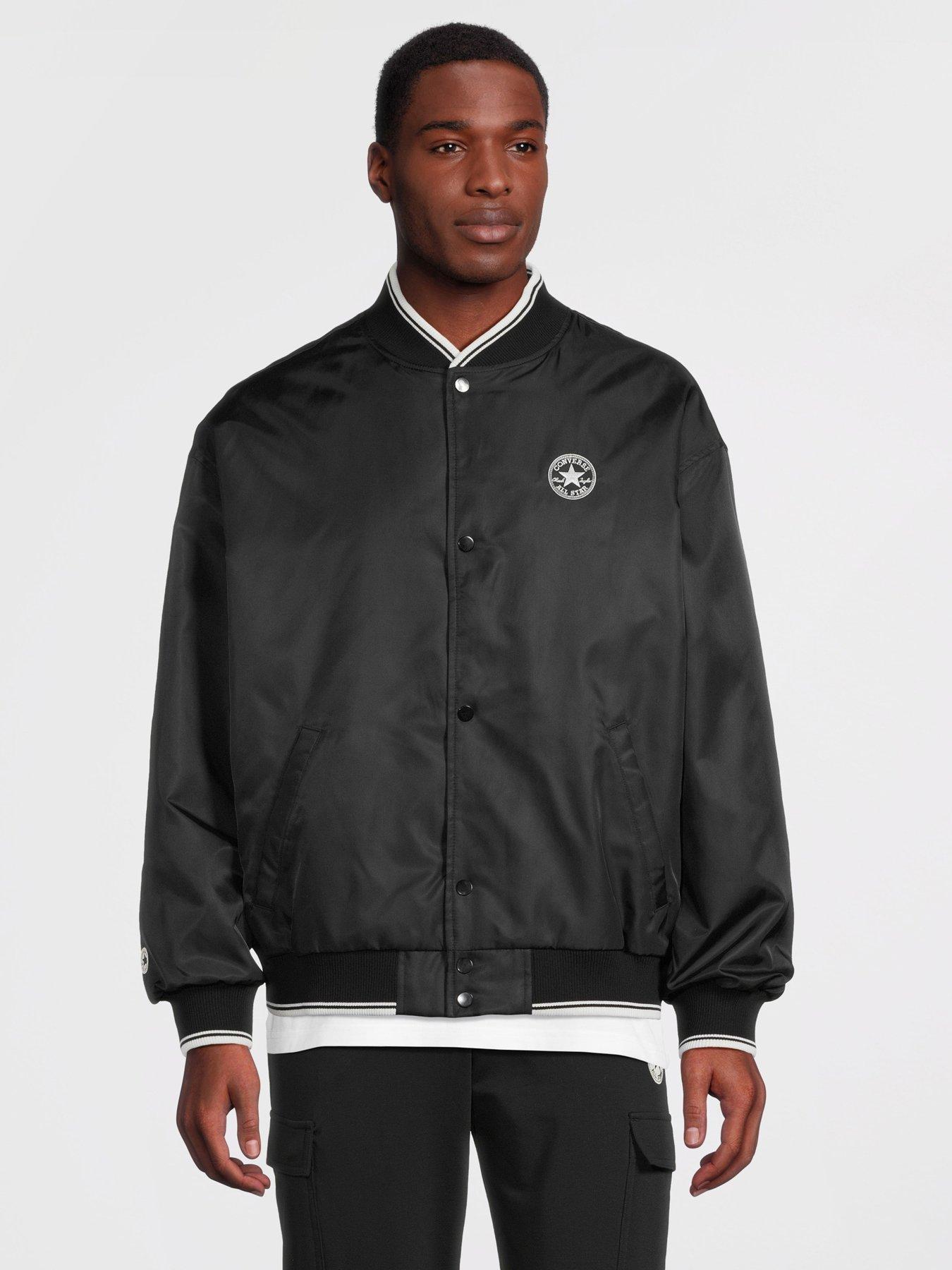 Mens Retro Varsity Jacket Black